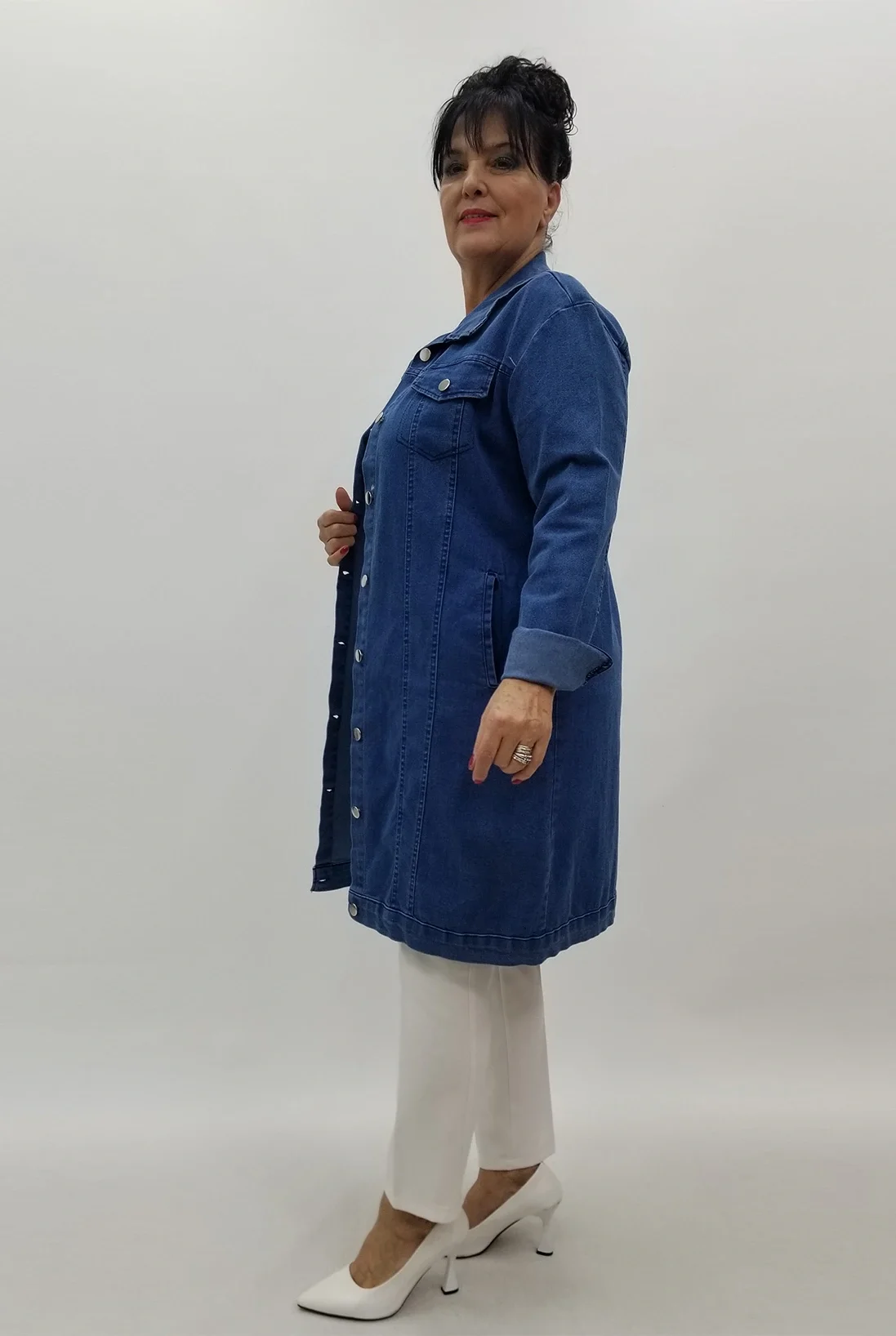 Miraggio Büyük Beden Ceket 4056 KOT MAVİ