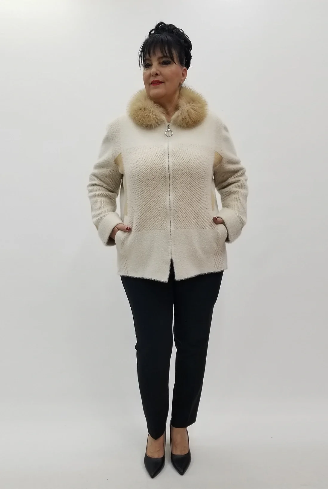 Miraggio Büyük Beden Ceket 4139 KREM