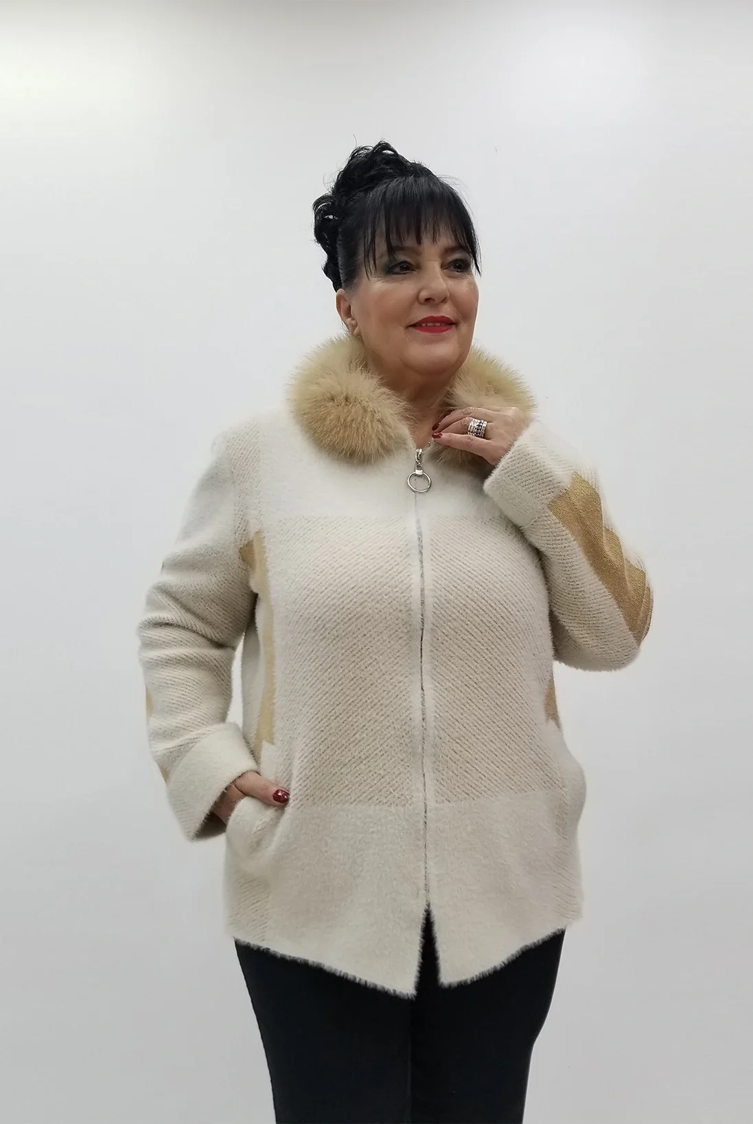 Miraggio Büyük Beden Ceket 4139 KREM