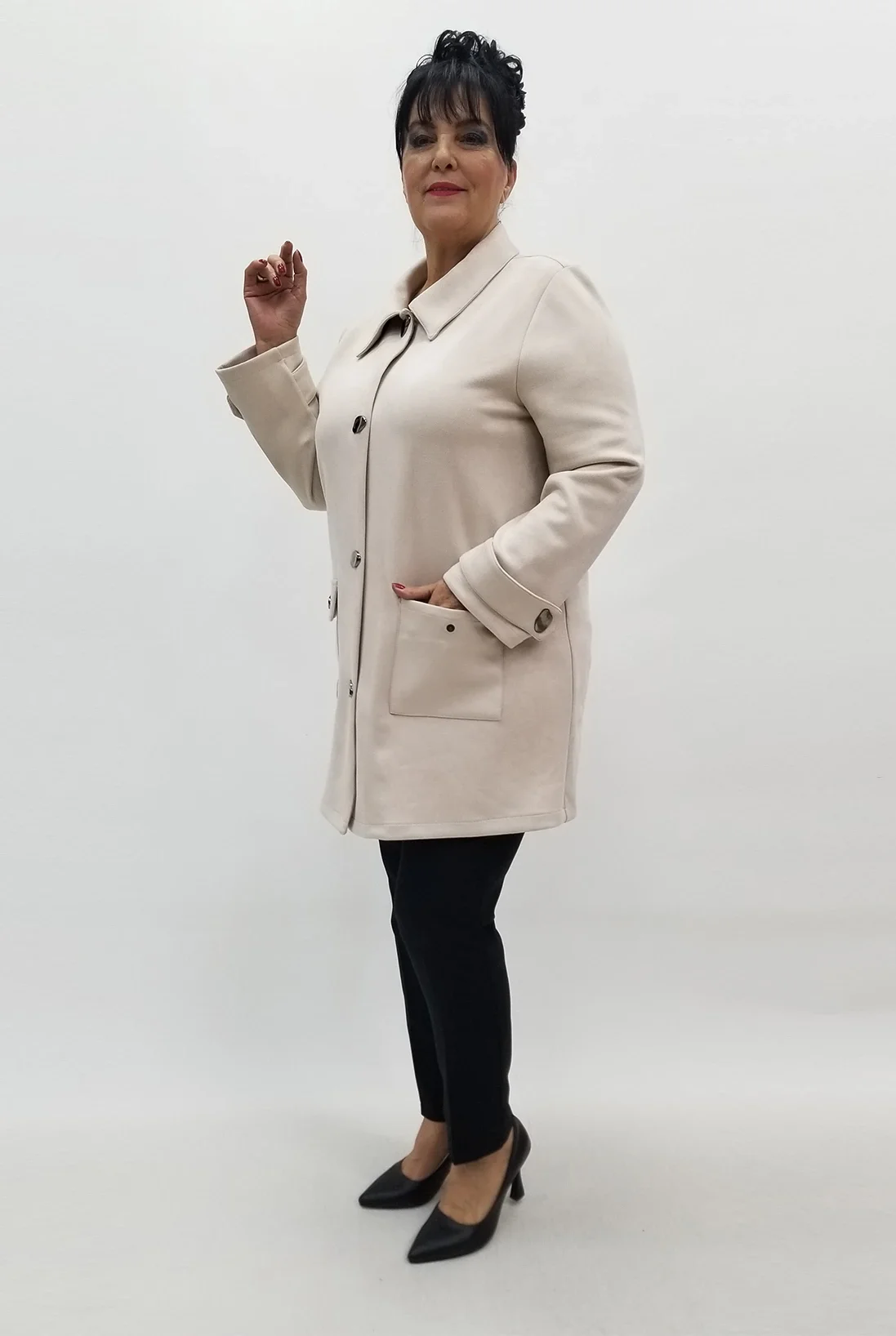 Miraggio Büyük Beden Ceket 4146 TAŞ