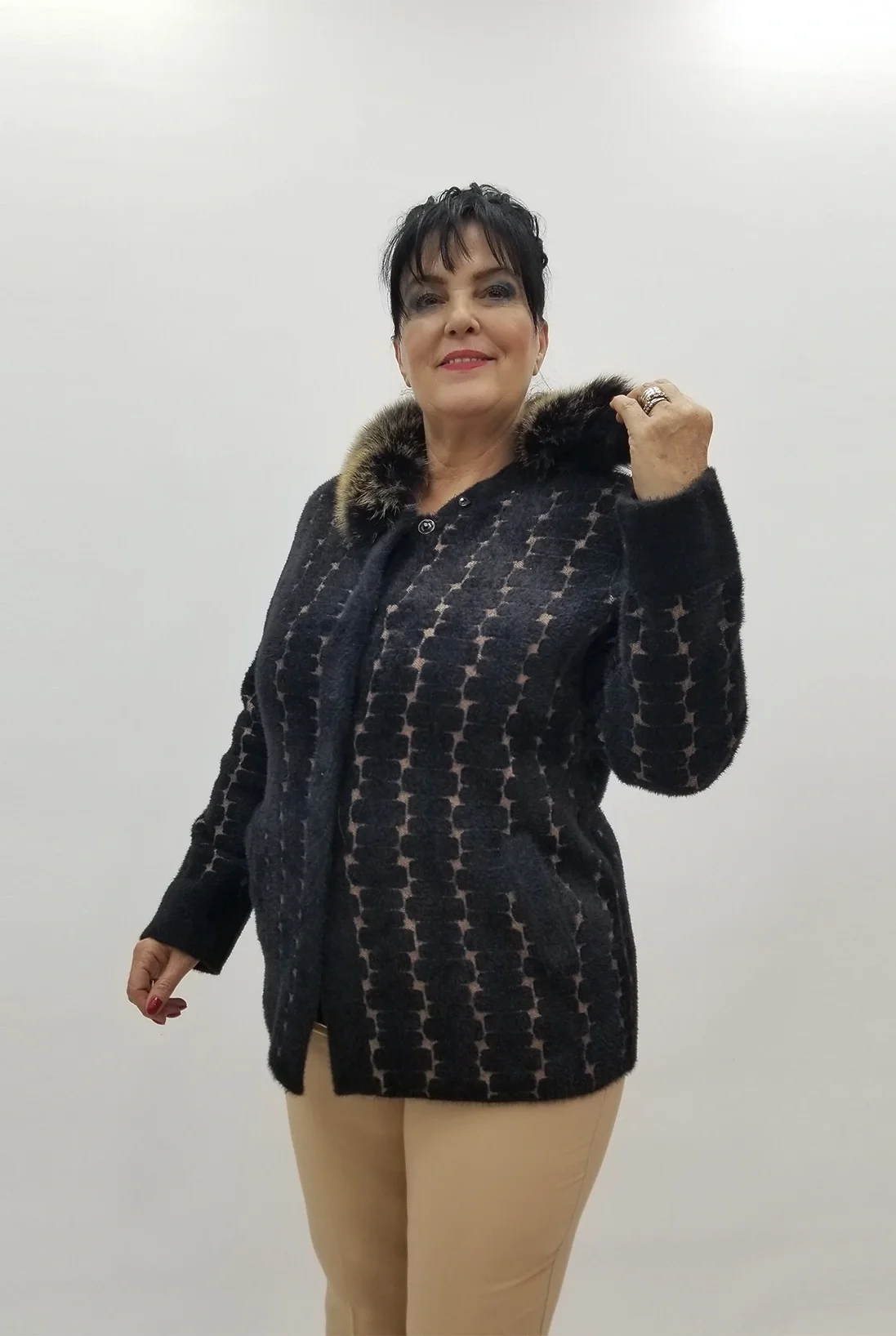 Miraggio Büyük Beden Ceket 4151 SİYAH/KAHVE