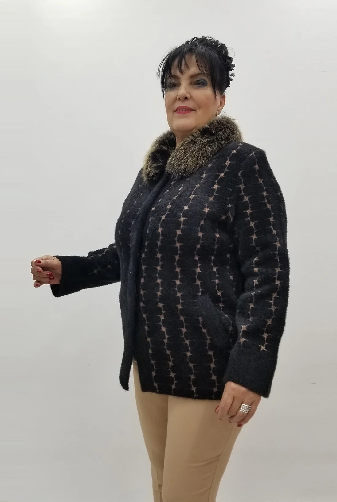 Miraggio Büyük Beden Ceket 4151 SİYAH/KAHVE