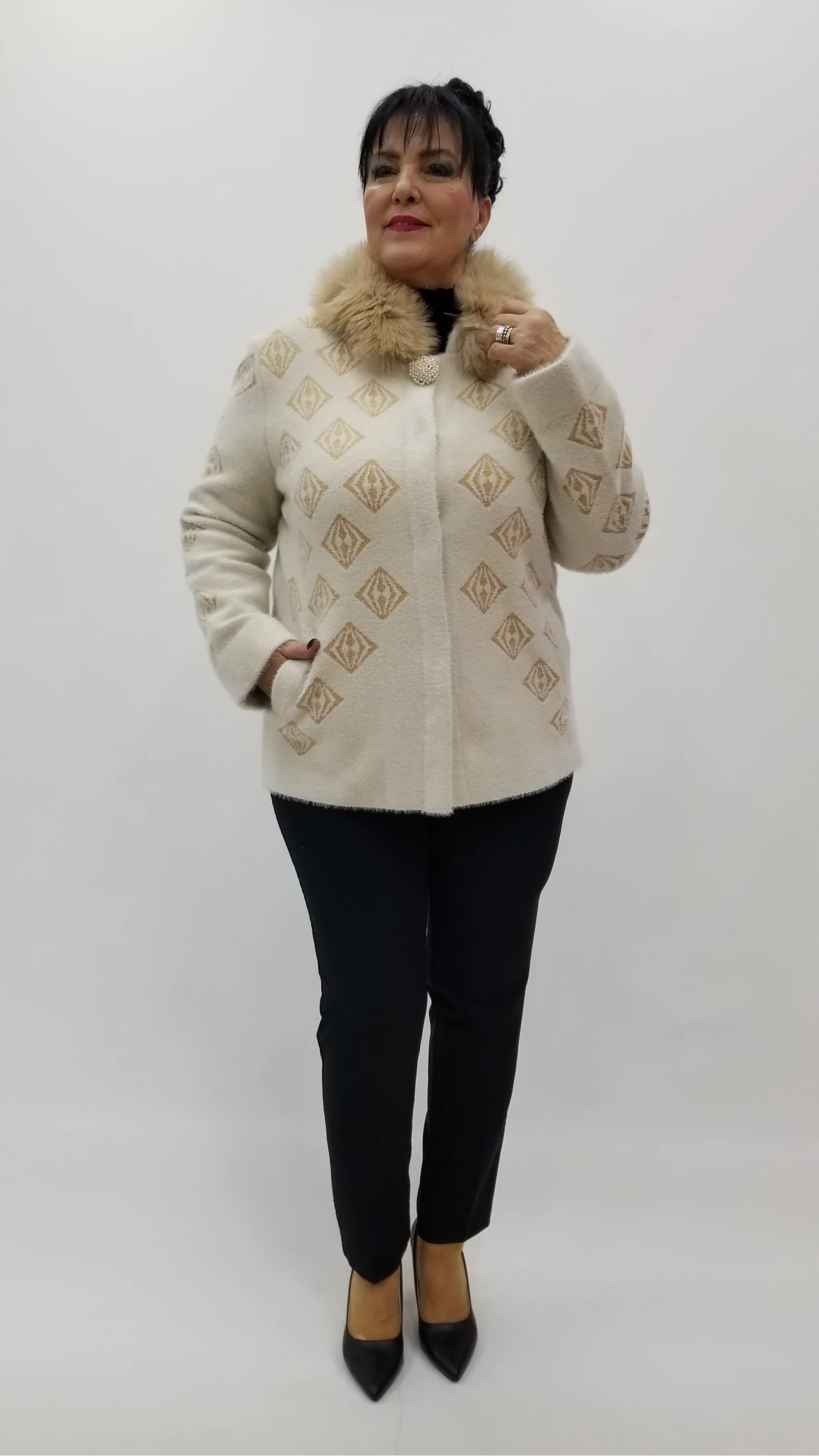 Miraggio Büyük Beden Ceket 4164 KREM