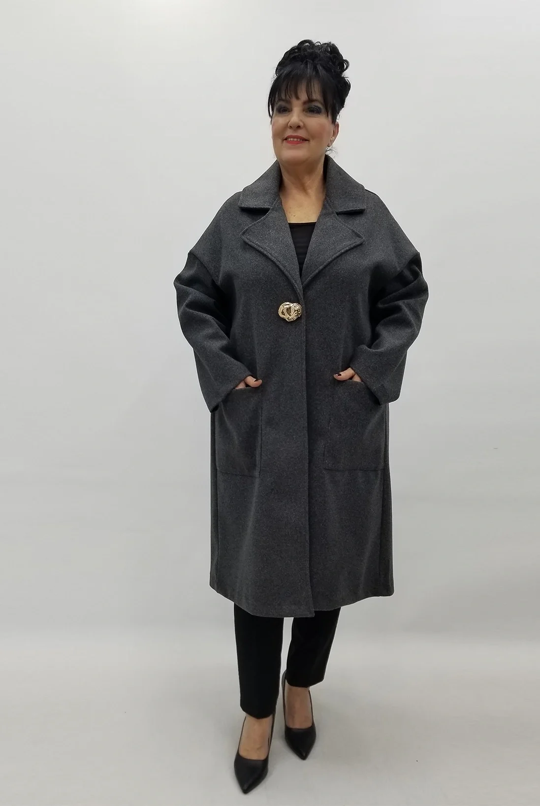 Miraggio Büyük Beden Kaban 4175 ANTRASİT