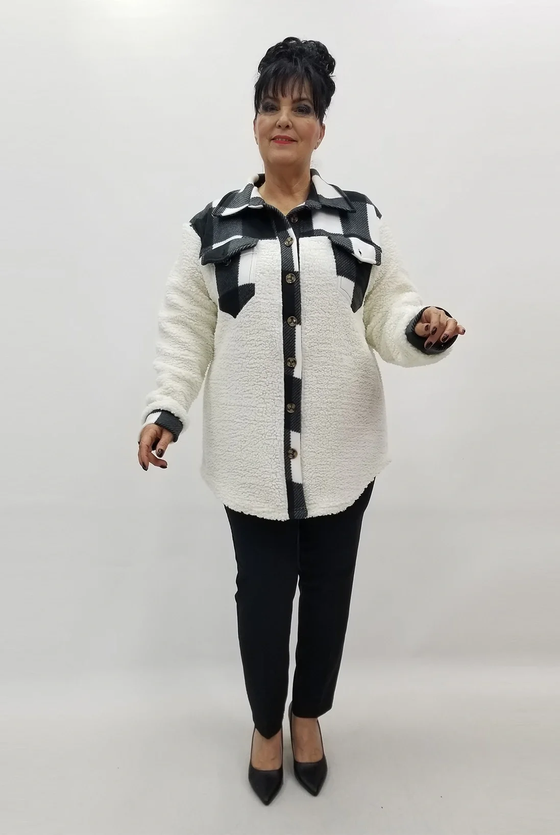 Miraggio Büyük Beden Ceket 4195 SİYAH/BEYAZ