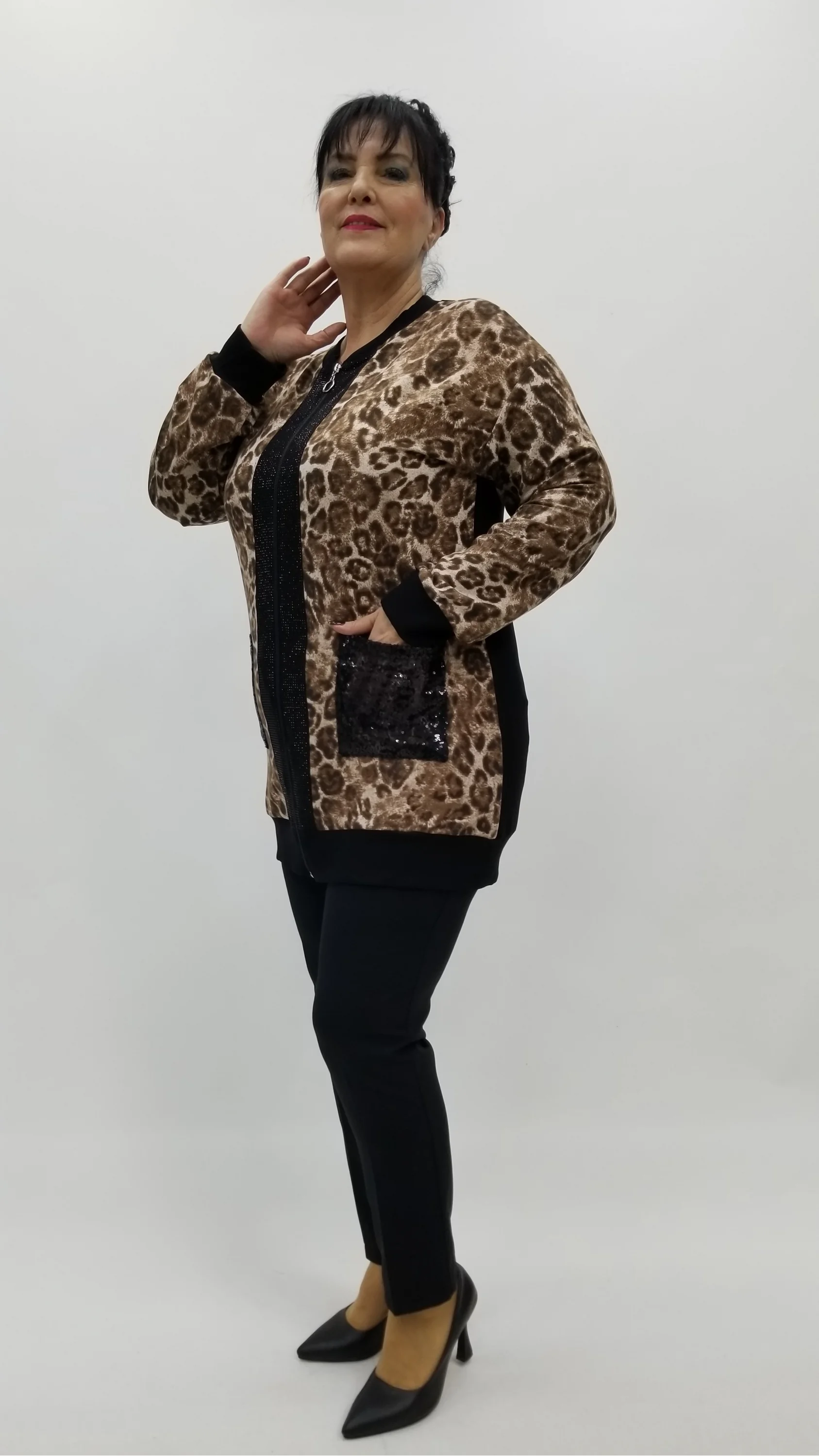 Miraggio Büyük Beden Ceket 4318 SİYAH/KAHVE