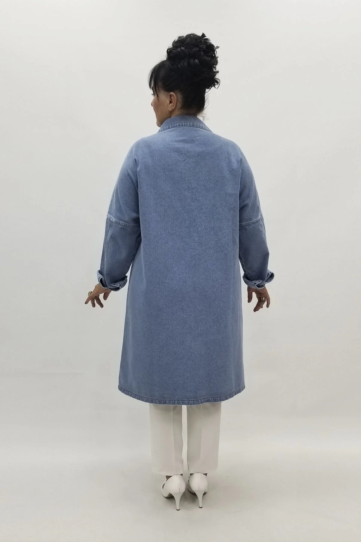 Miraggio Büyük Beden Ceket 98082 KOT MAVİ