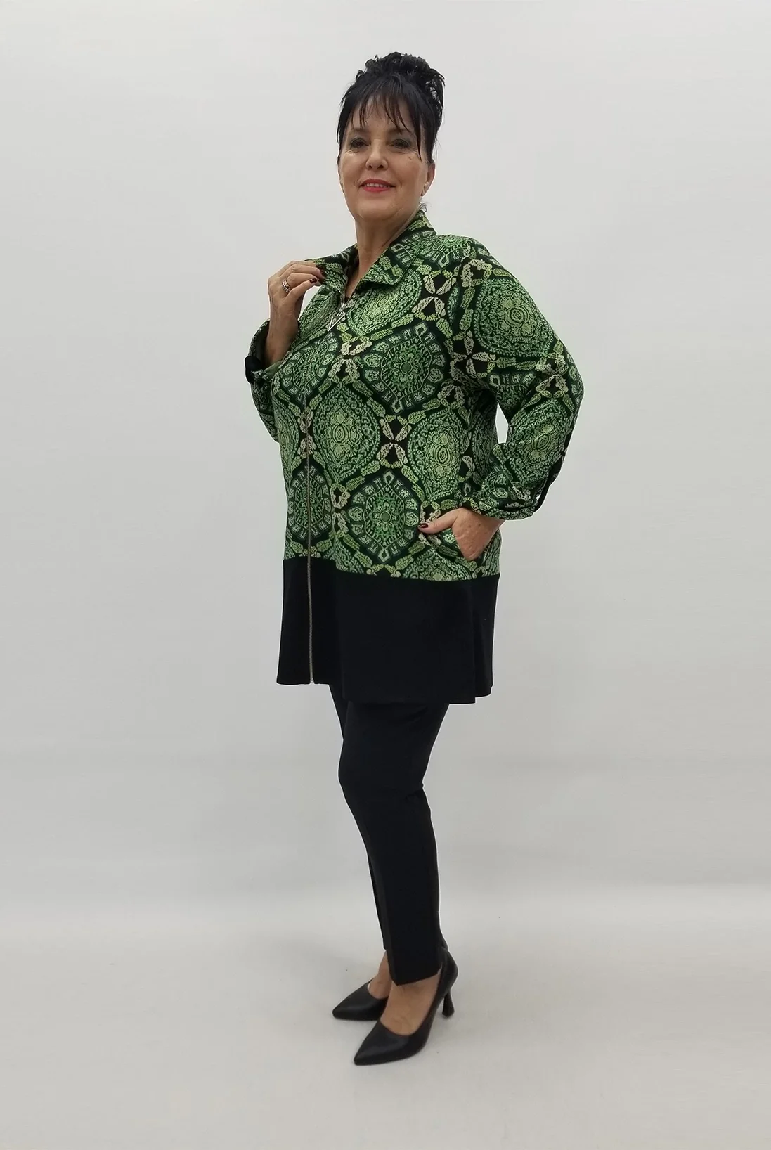 Miraggio Büyük Beden Ceket 99136 YEŞİL