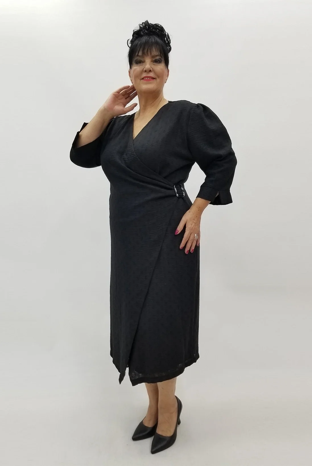 Miraggio Büyük Beden Elbise 4039 SİYAH