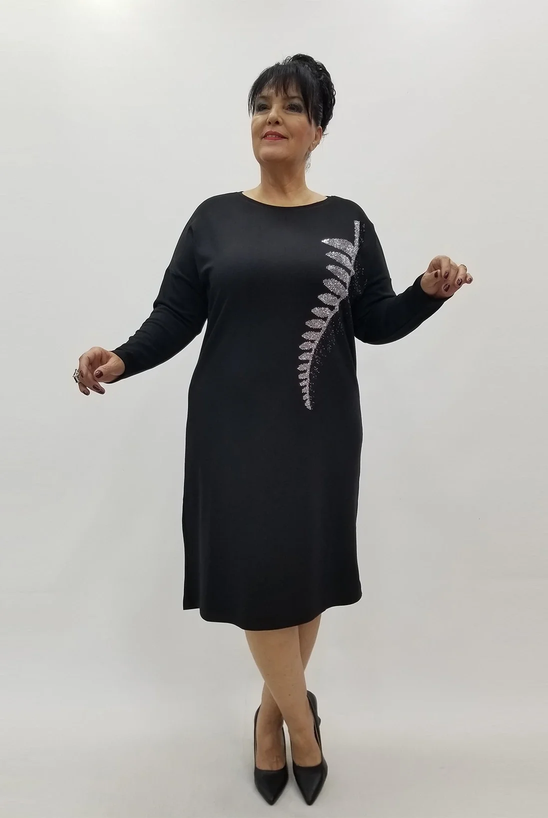 Miraggio Büyük Beden Elbise 4077 SİYAH