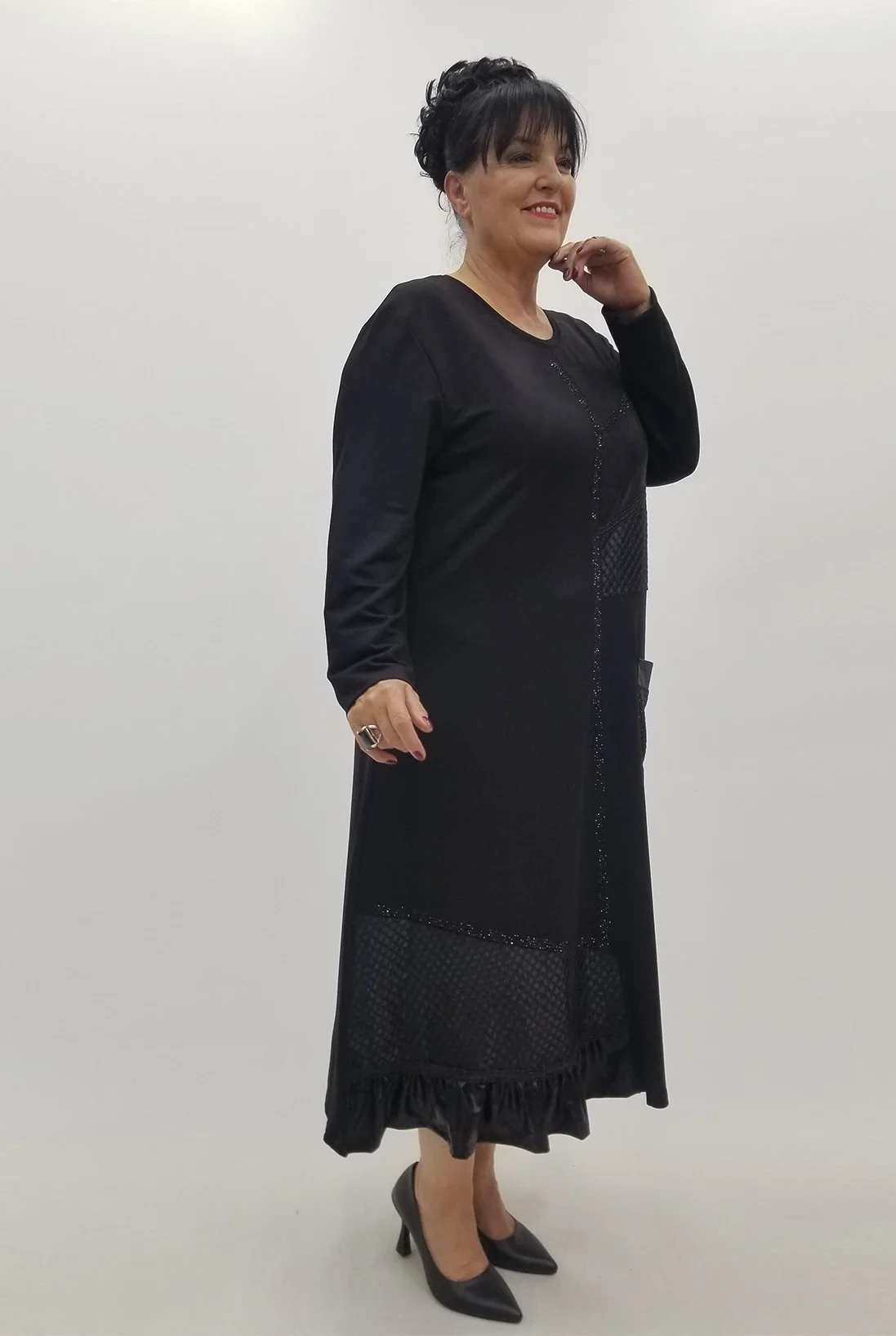 Miraggio Büyük Beden Elbise 4111 SİYAH