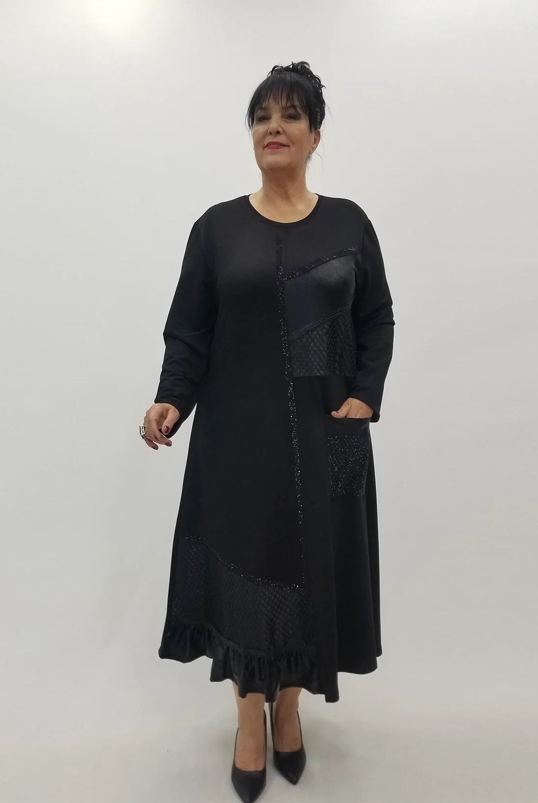 Miraggio Büyük Beden Elbise 4111 SİYAH