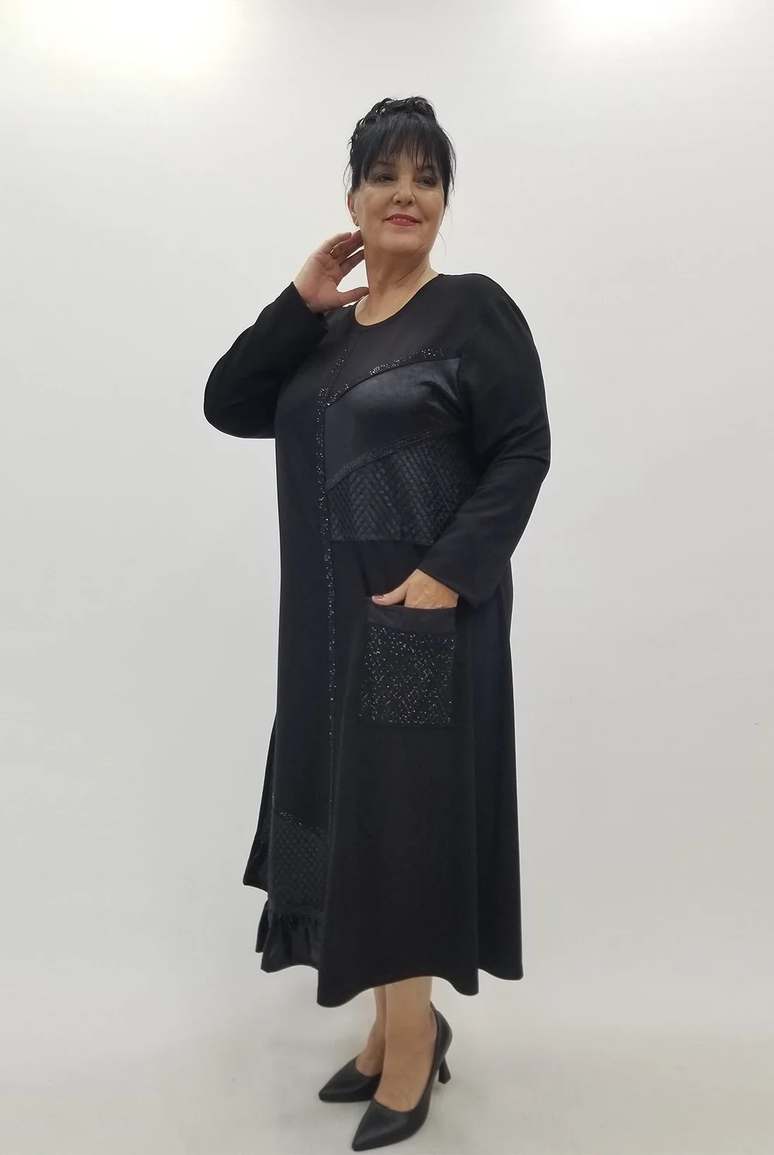 Miraggio Büyük Beden Elbise 4111 SİYAH