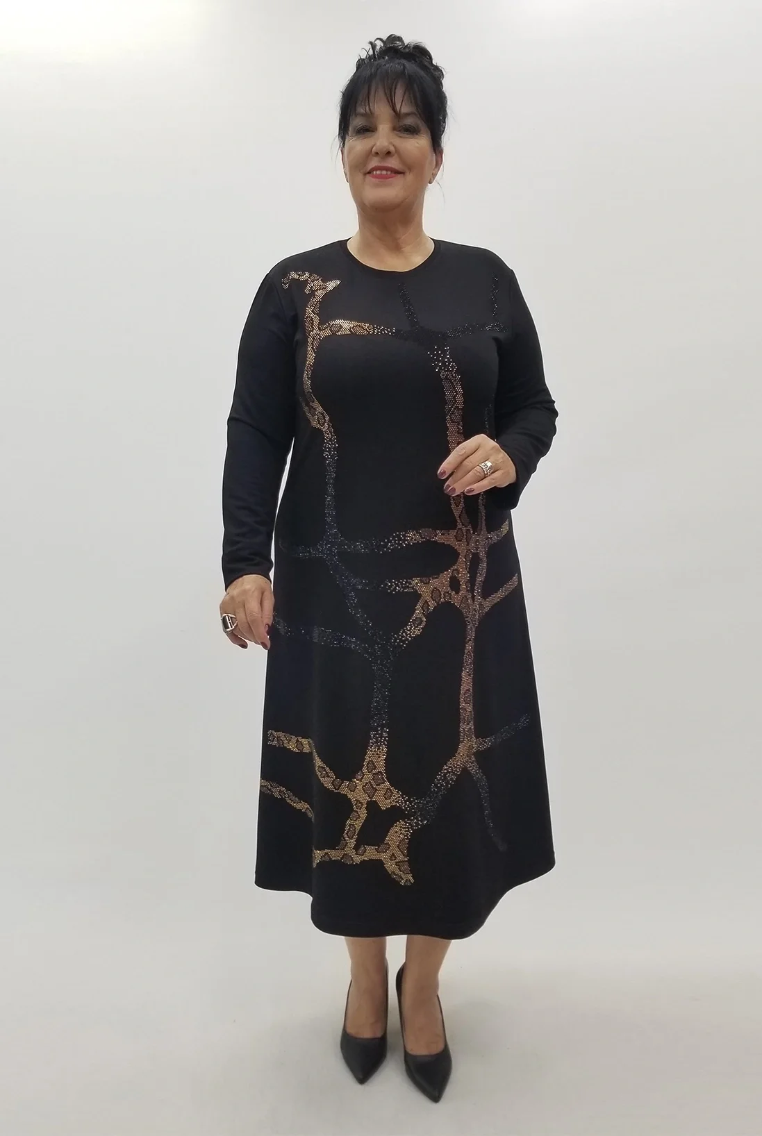 Miraggio Büyük Beden Elbise 4112 SİYAH