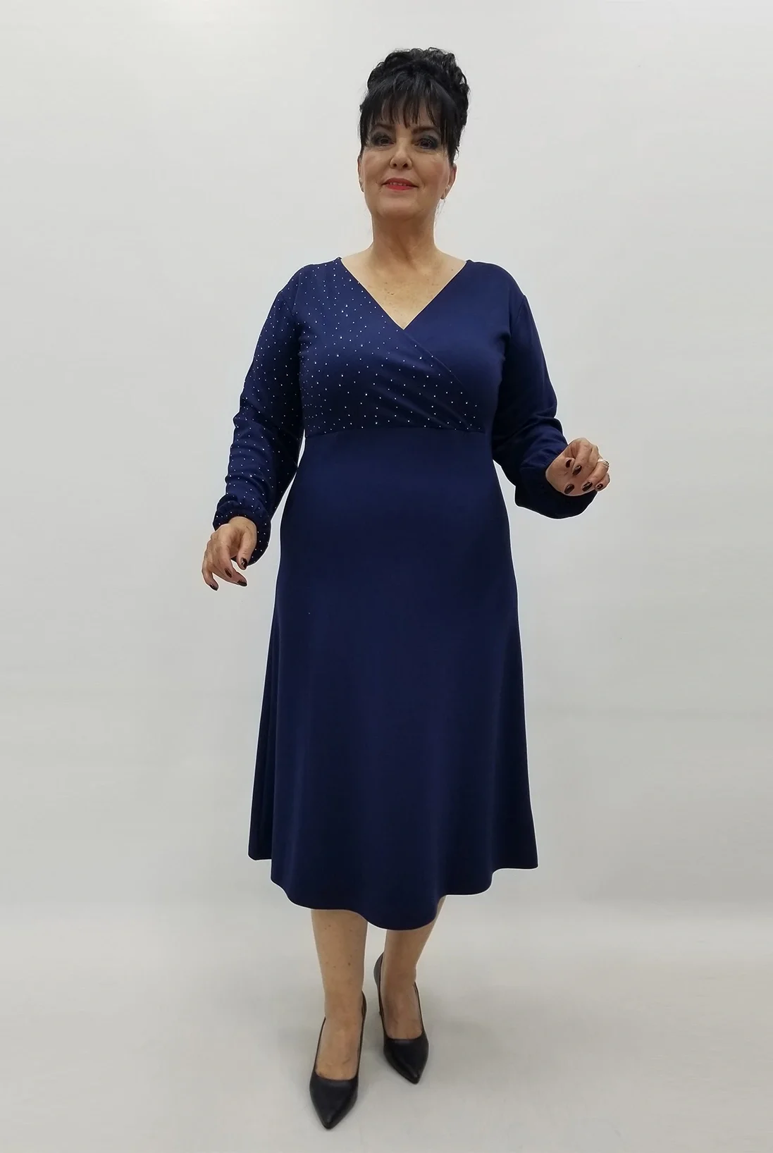 Miraggio Büyük Beden Elbise 4132 LACİVERT