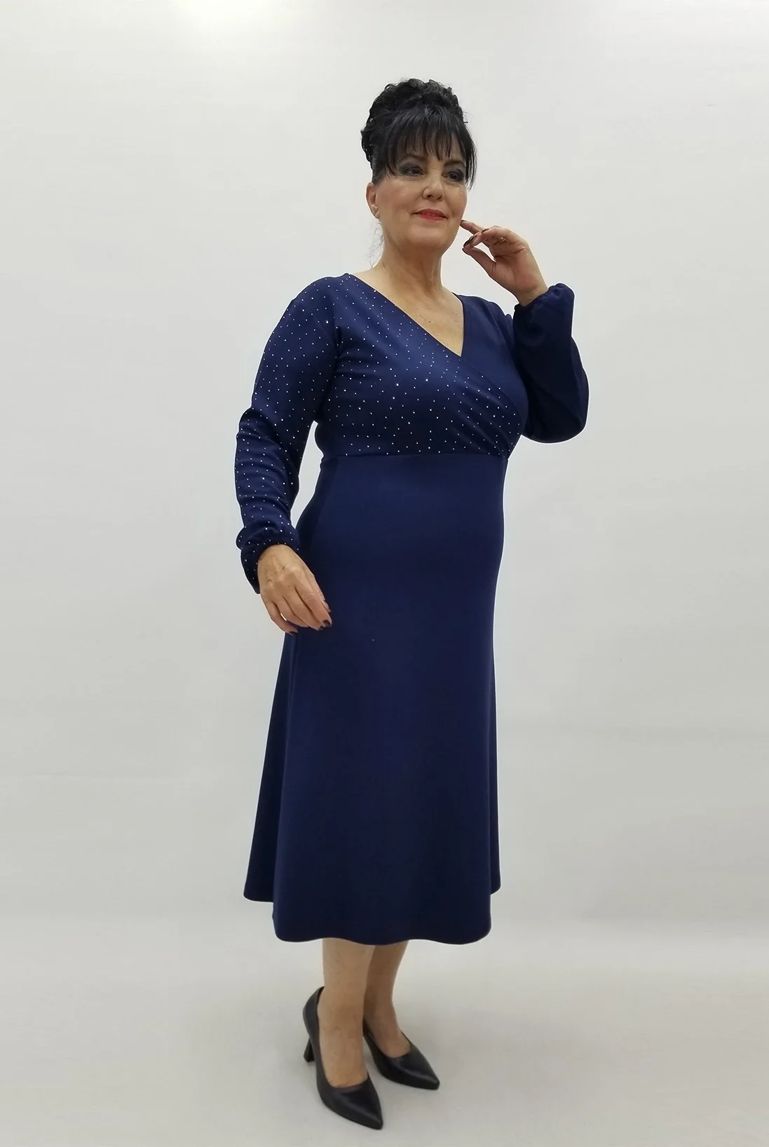 Miraggio Büyük Beden Elbise 4132 LACİVERT