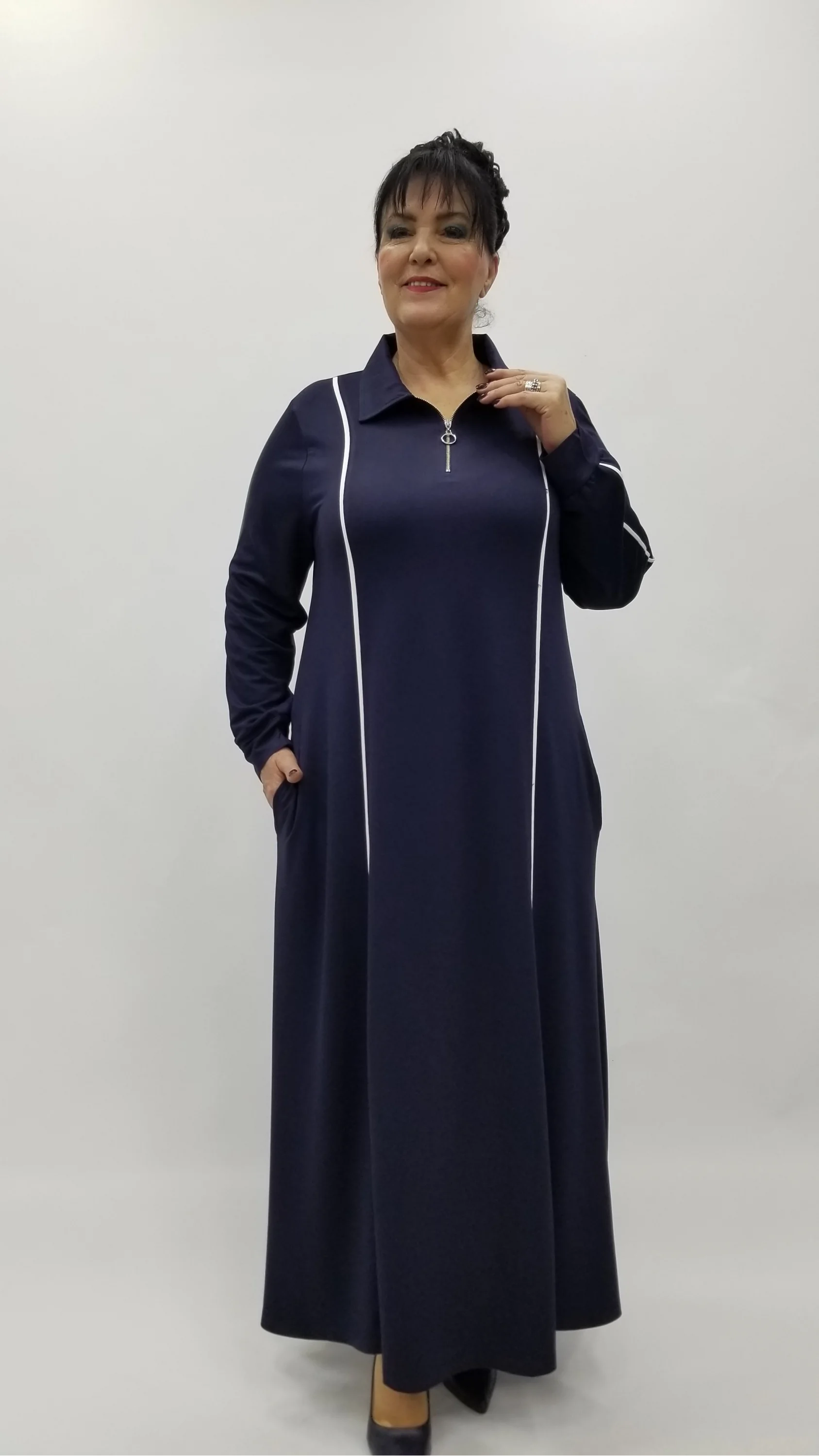 Miraggio Büyük Beden Elbise 4319 LACİ/BEYAZ