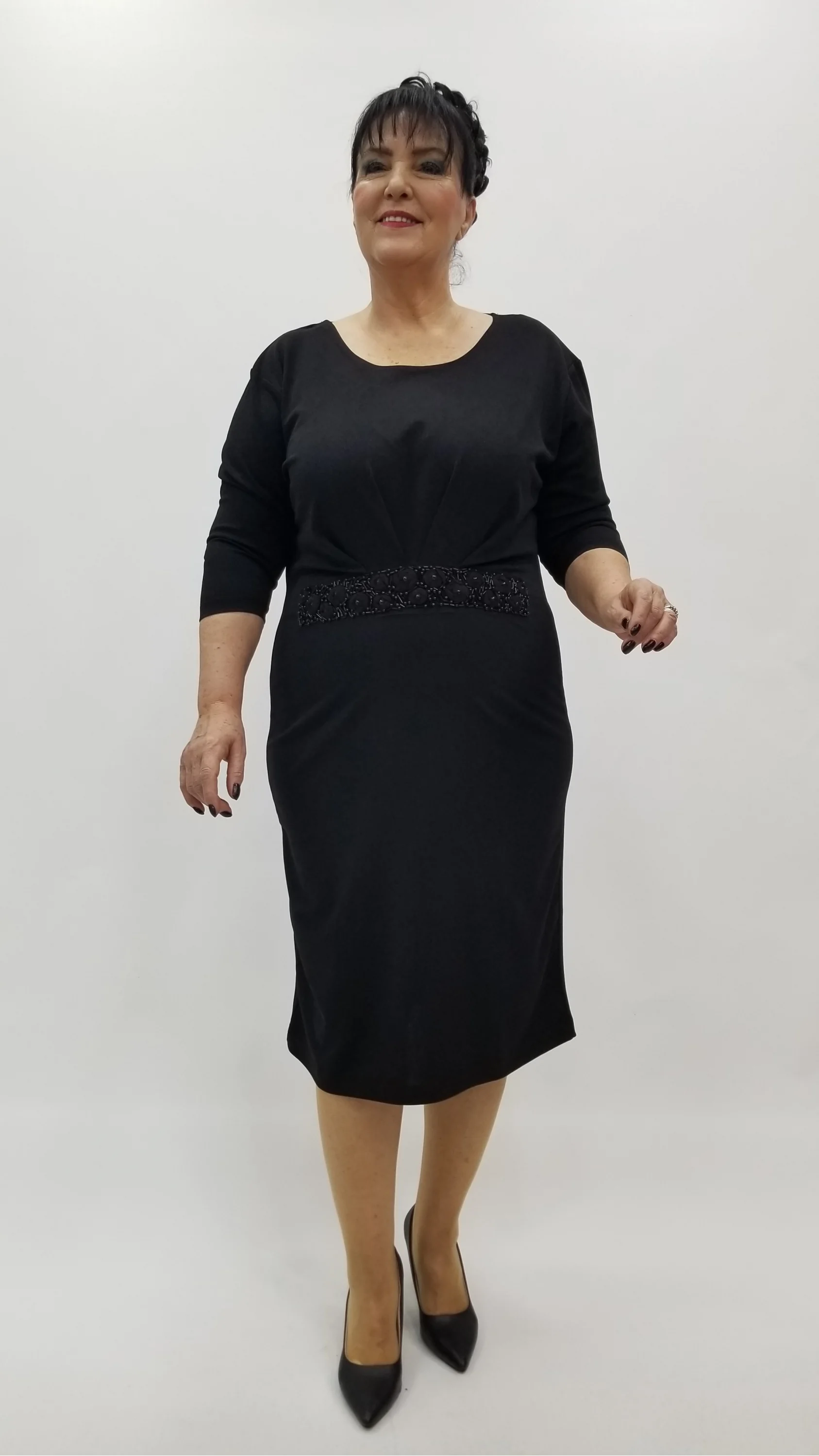 Miraggio Büyük Beden Elbise 4321 SİYAH