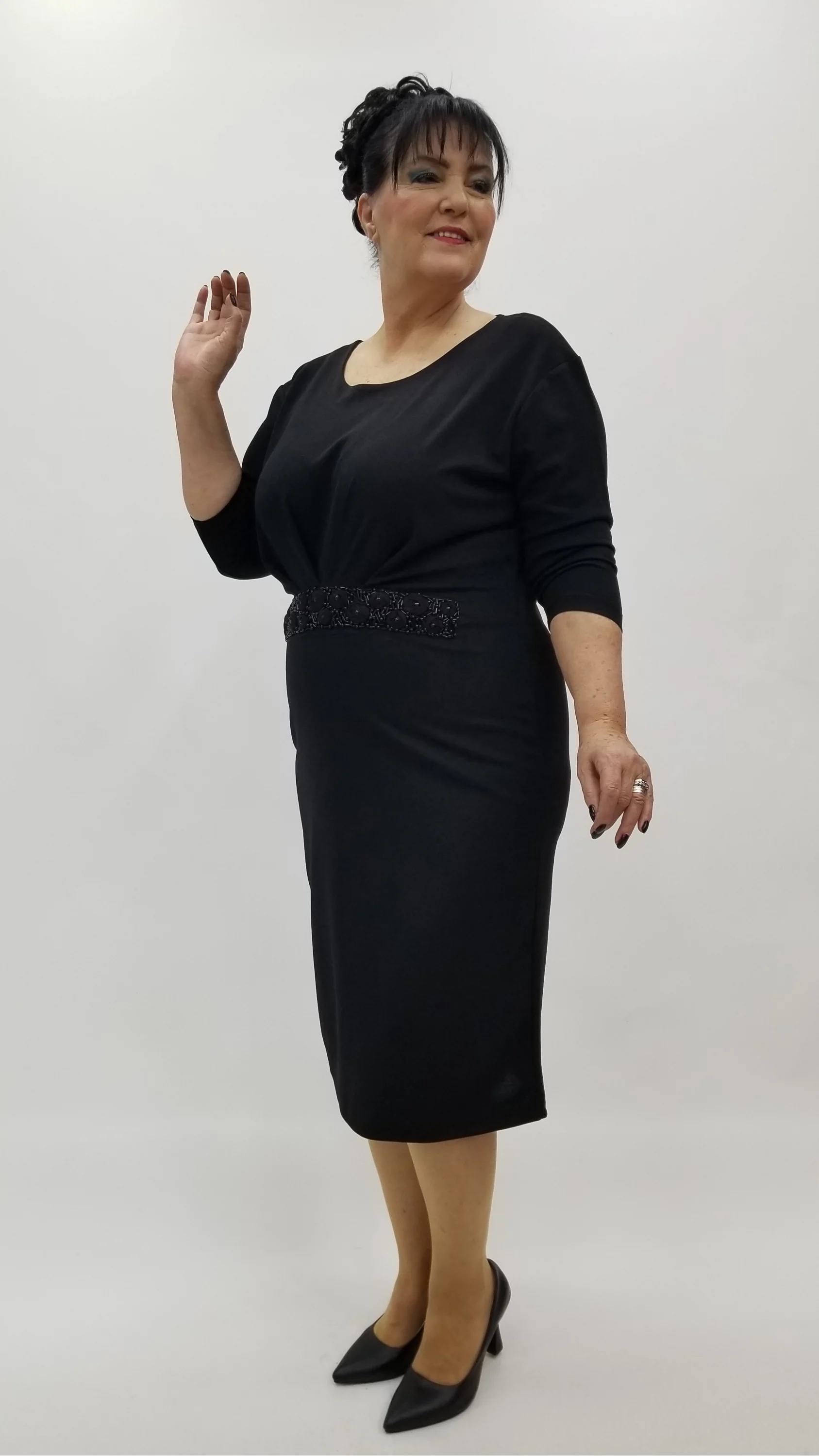 Miraggio Büyük Beden Elbise 4321 SİYAH