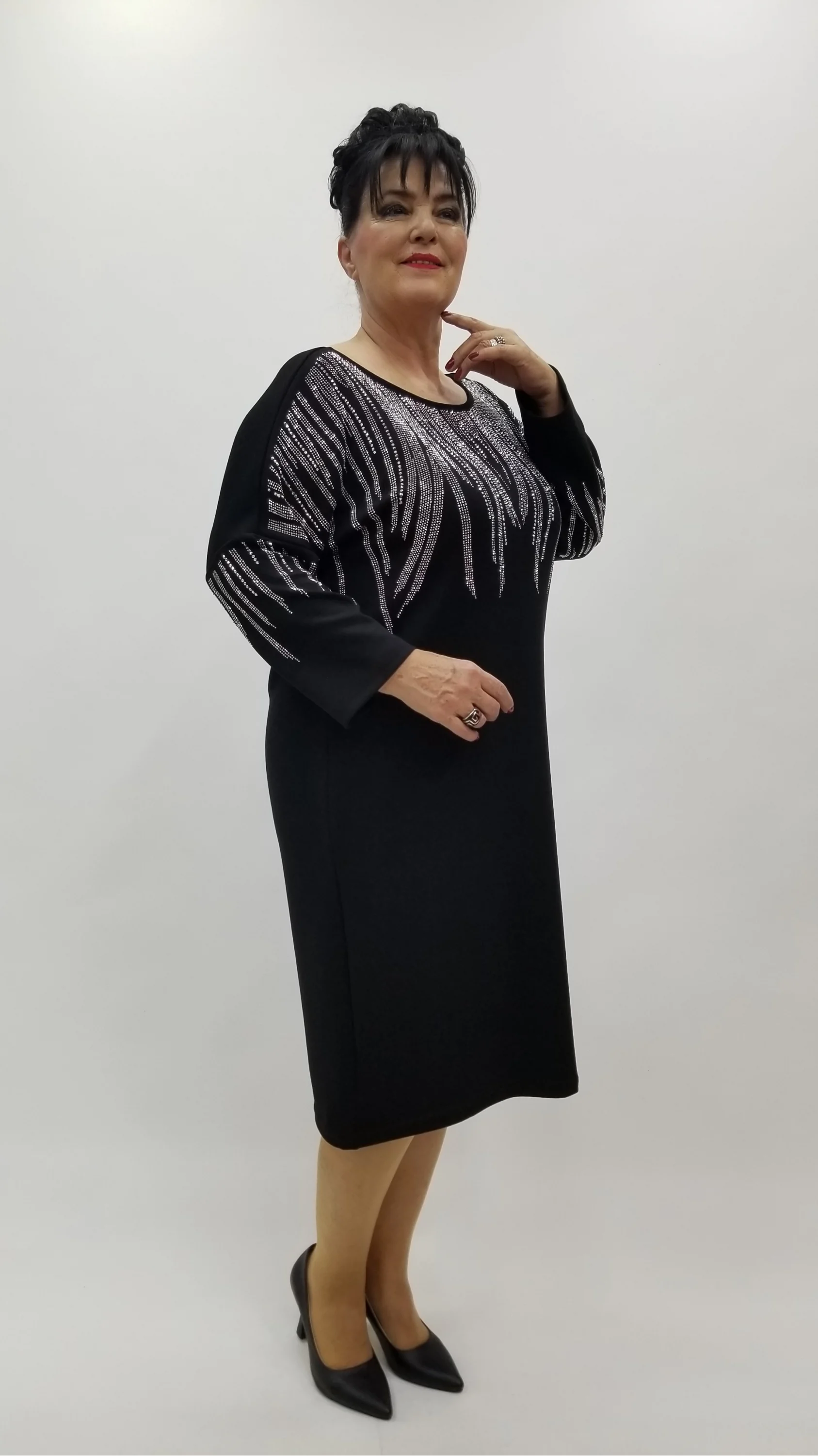 Miraggio Büyük Beden Elbise 4328 SİYAH