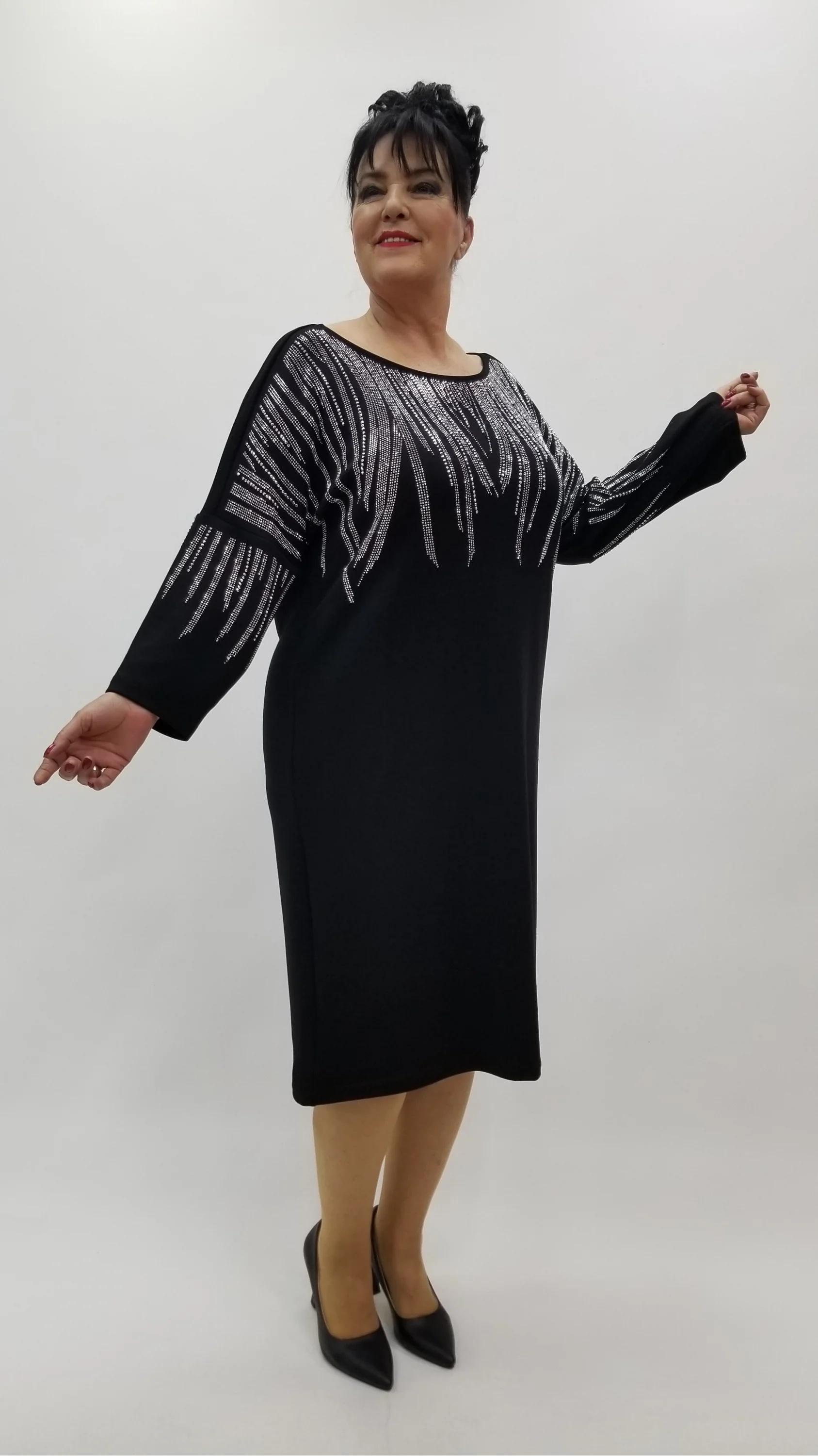 Miraggio Büyük Beden Elbise 4328 SİYAH