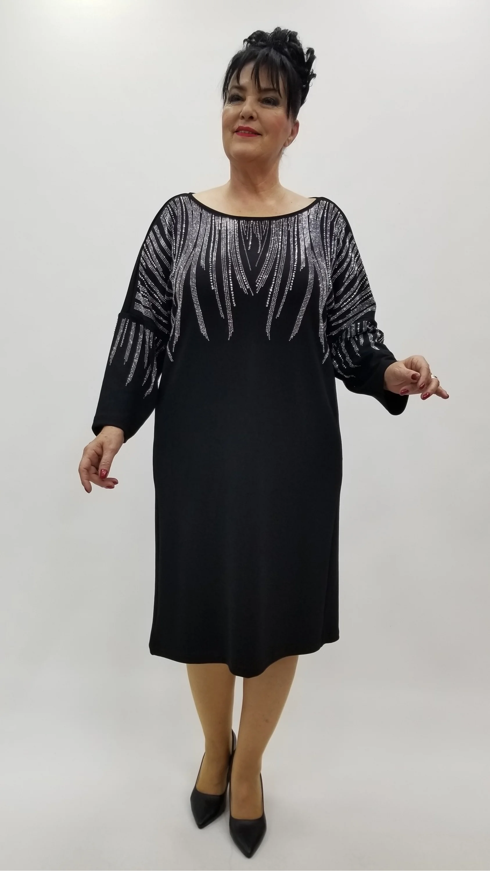 Miraggio Büyük Beden Elbise 4328 SİYAH