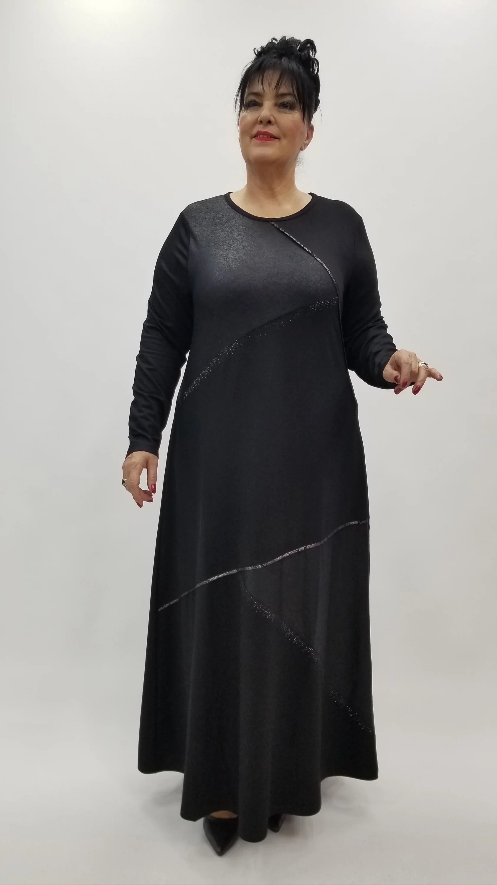 Miraggio Büyük Beden Elbise 4350 SİYAH