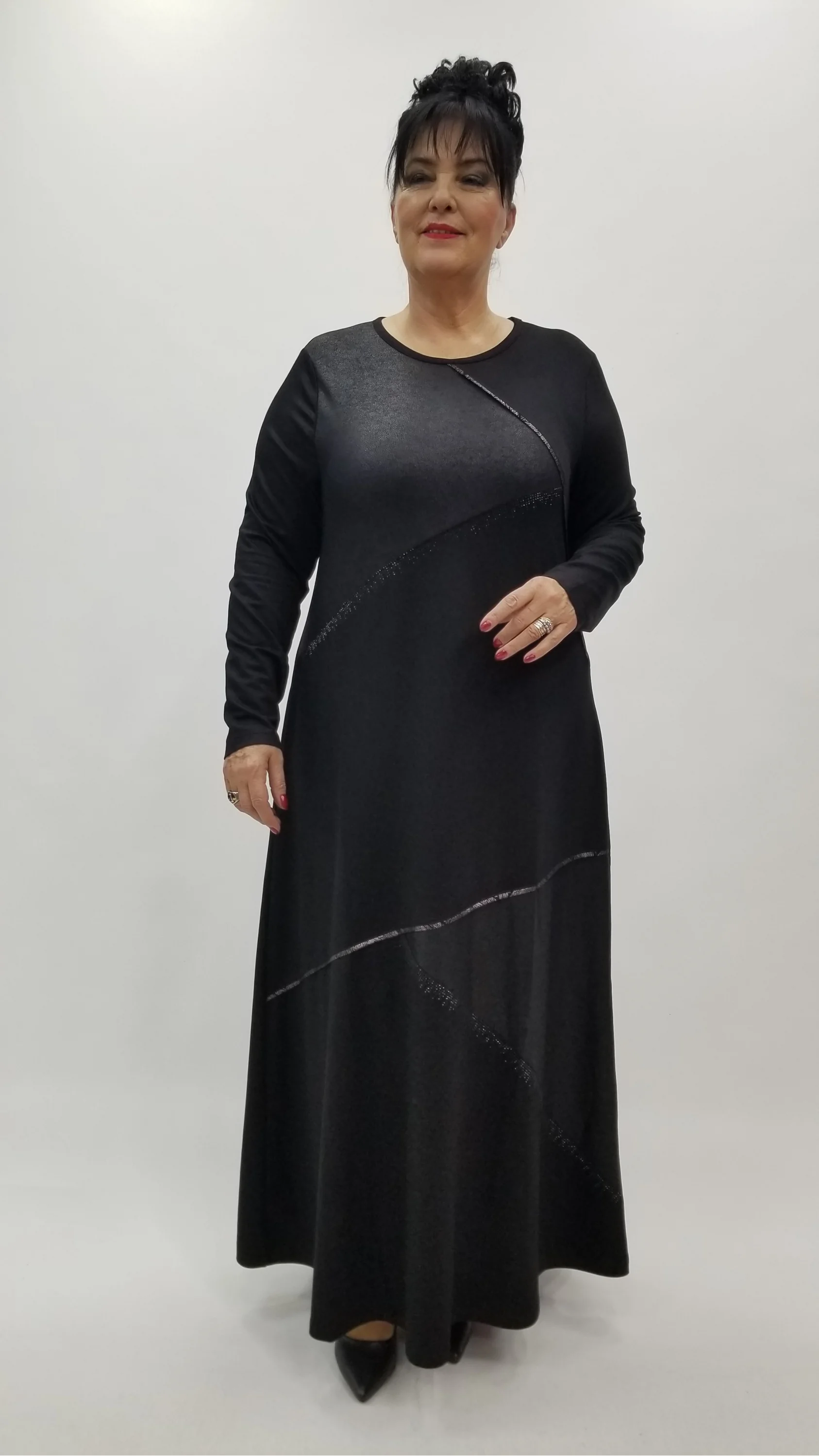 Miraggio Büyük Beden Elbise 4350 SİYAH