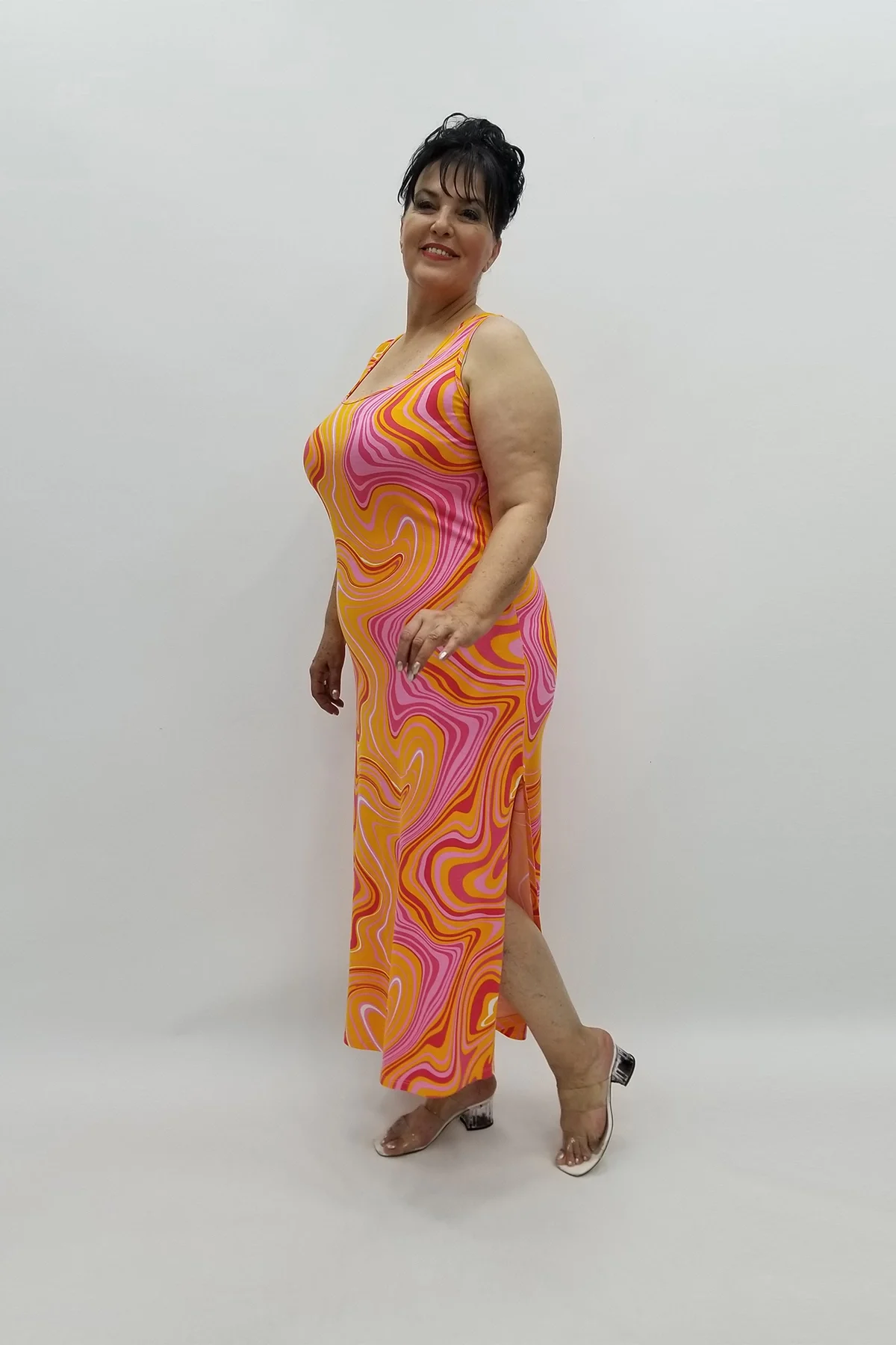 Miraggio Büyük Beden Elbise 97743 ORANJ