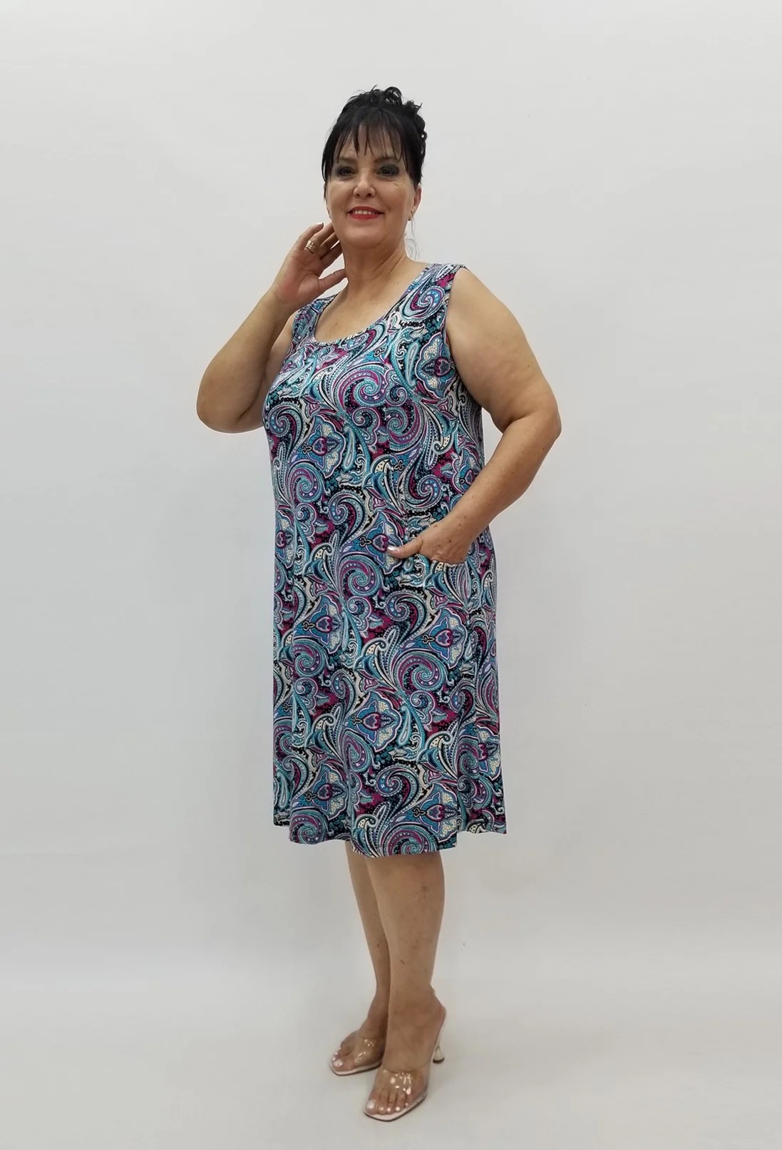 Miraggio Büyük Beden Elbise 97974 MAVİ