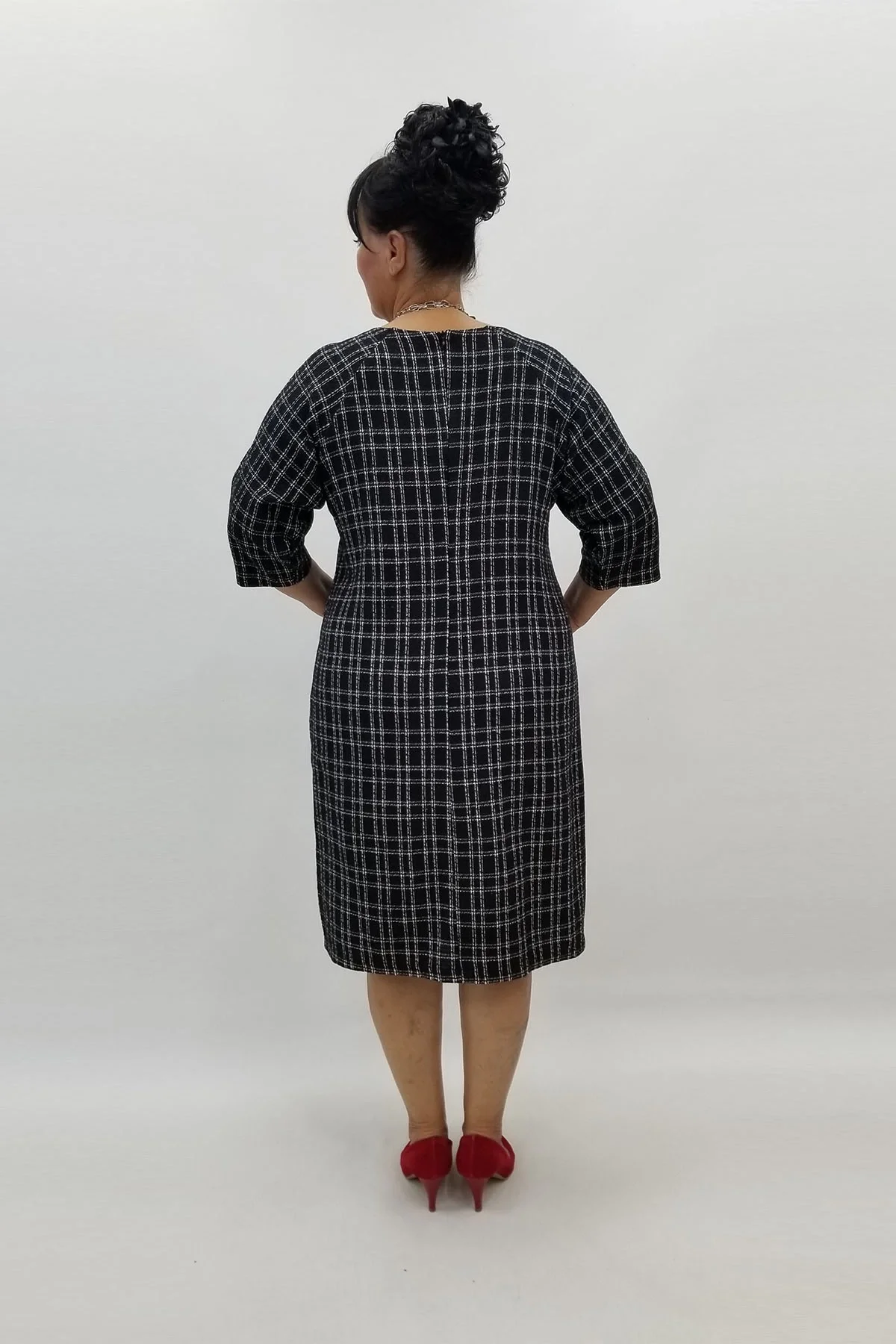 Miraggio Büyük Beden Elbise 97984 SİYAH/BEYAZ