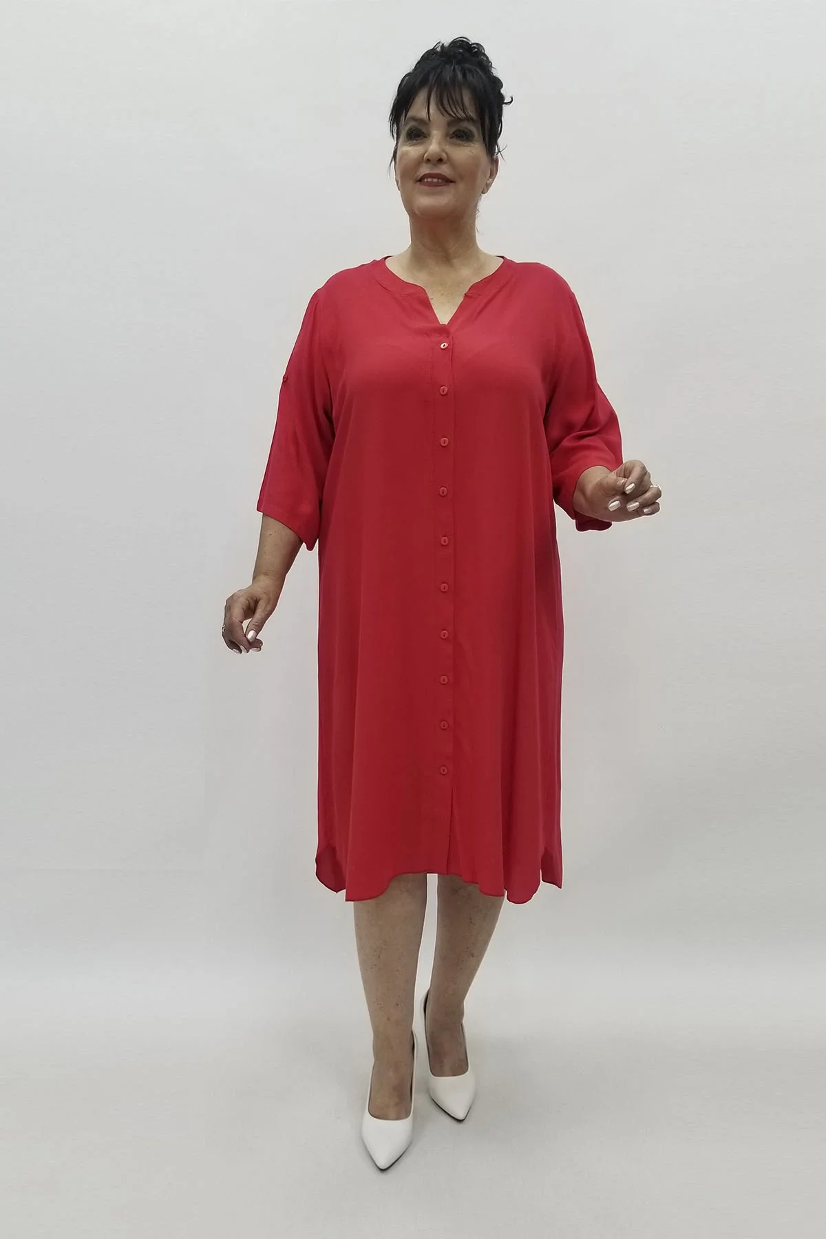 Miraggio Büyük Beden Elbise 98030 KIRMIZI