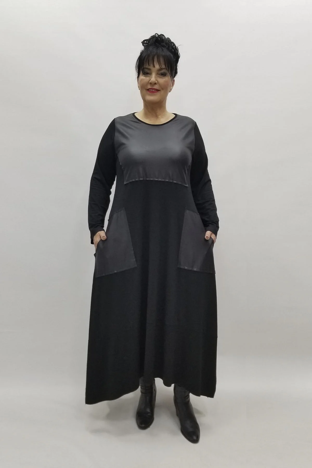 Miraggio Büyük Beden Elbise 98330 SİYAH