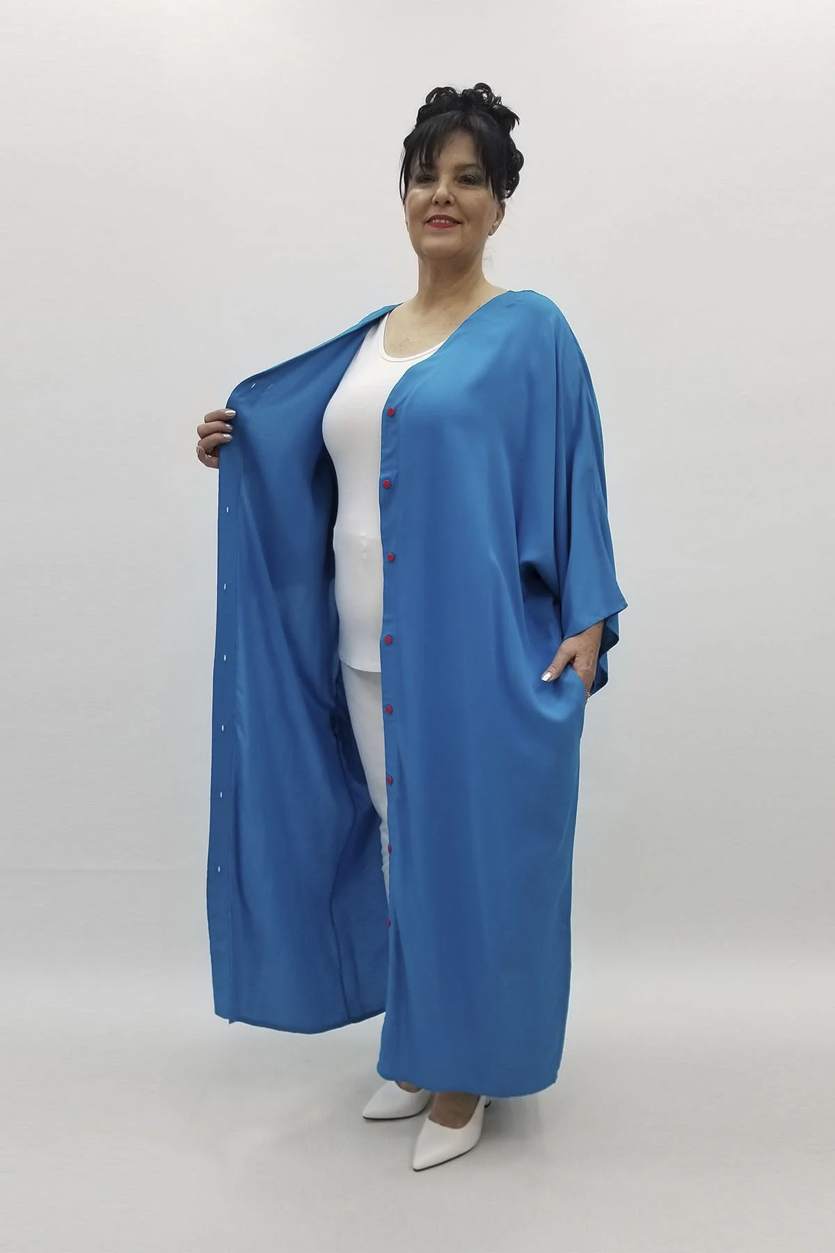 Miraggio Büyük Beden Elbise 98475 MAVİ