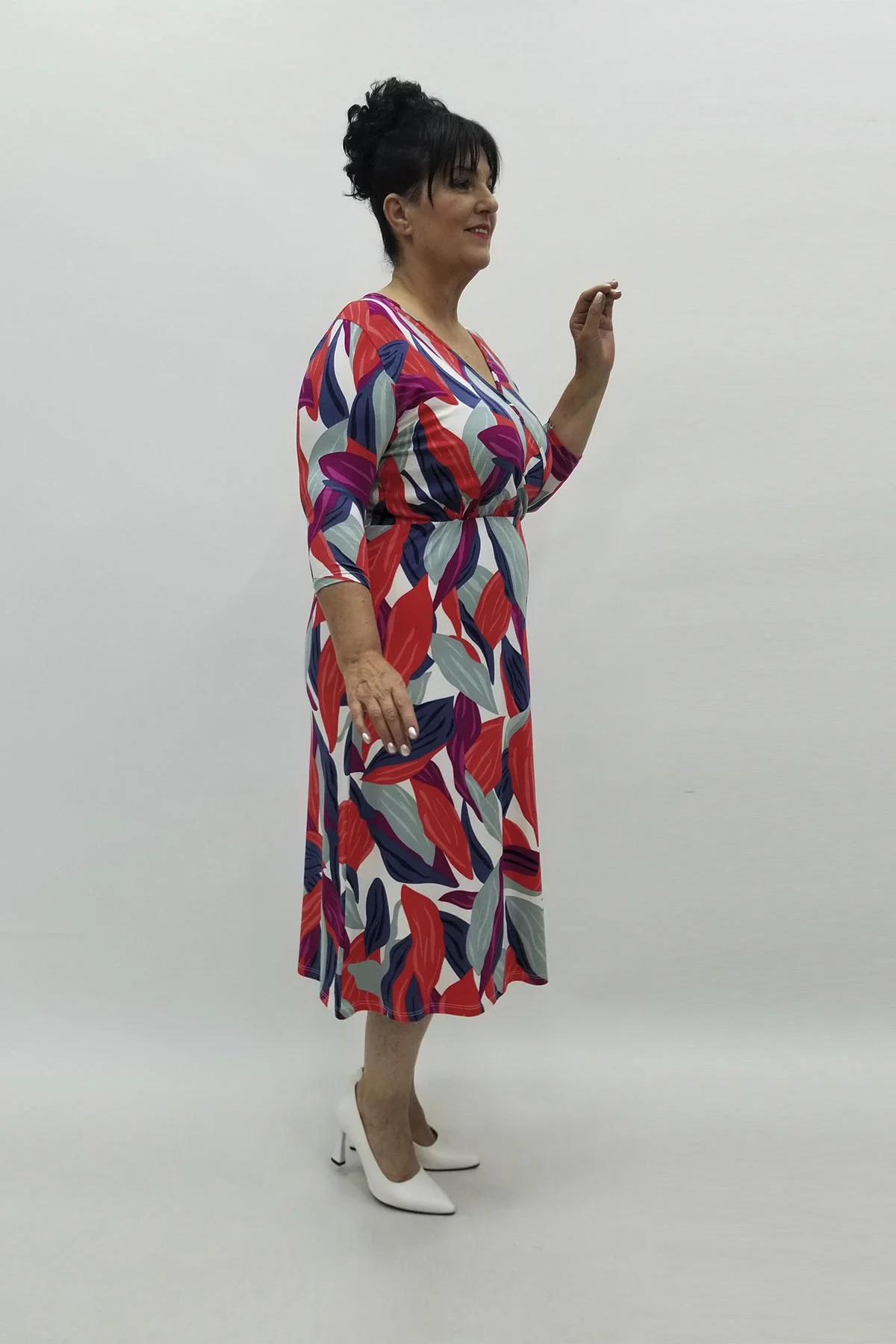 Miraggio Büyük Beden Elbise 98762 MİNT YEŞİL