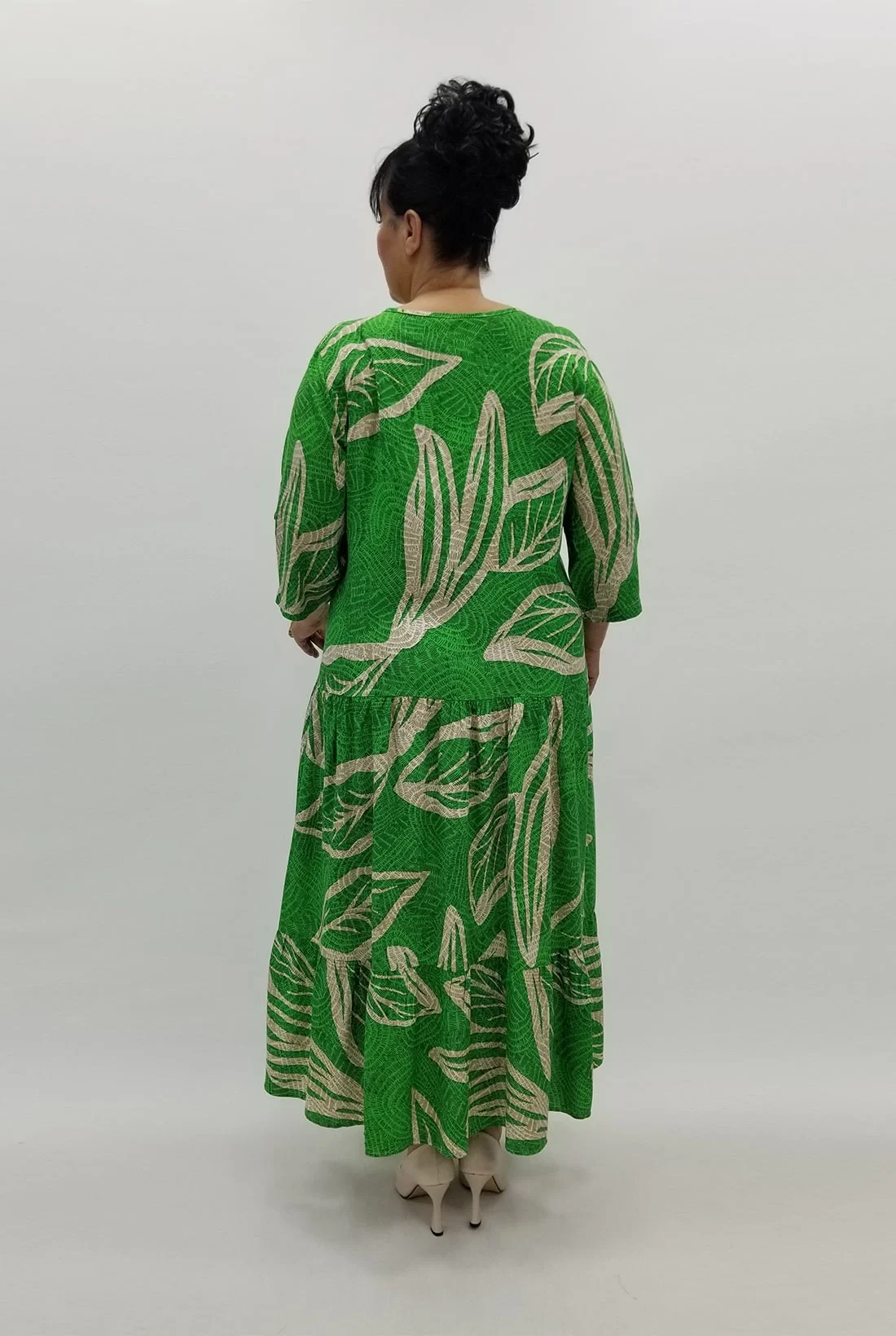 Miraggio Büyük Beden Elbise 98801 YEŞİL