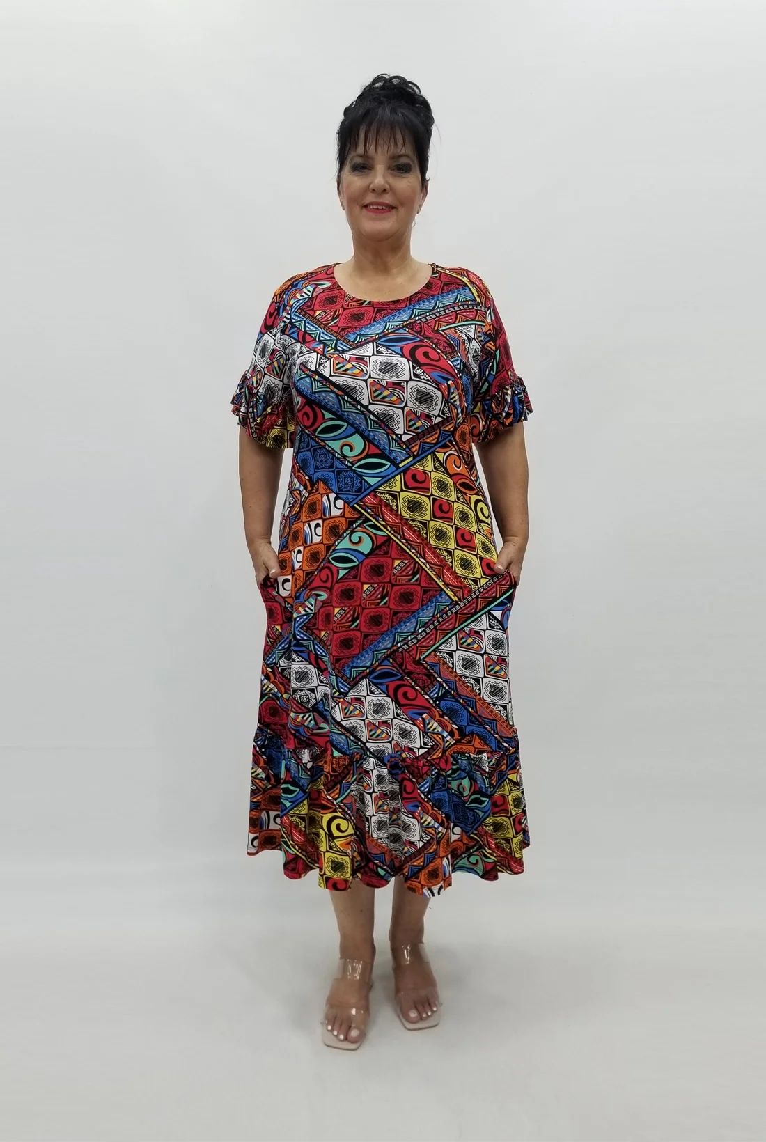 Miraggio Büyük Beden Elbise 98835 KIRMIZI