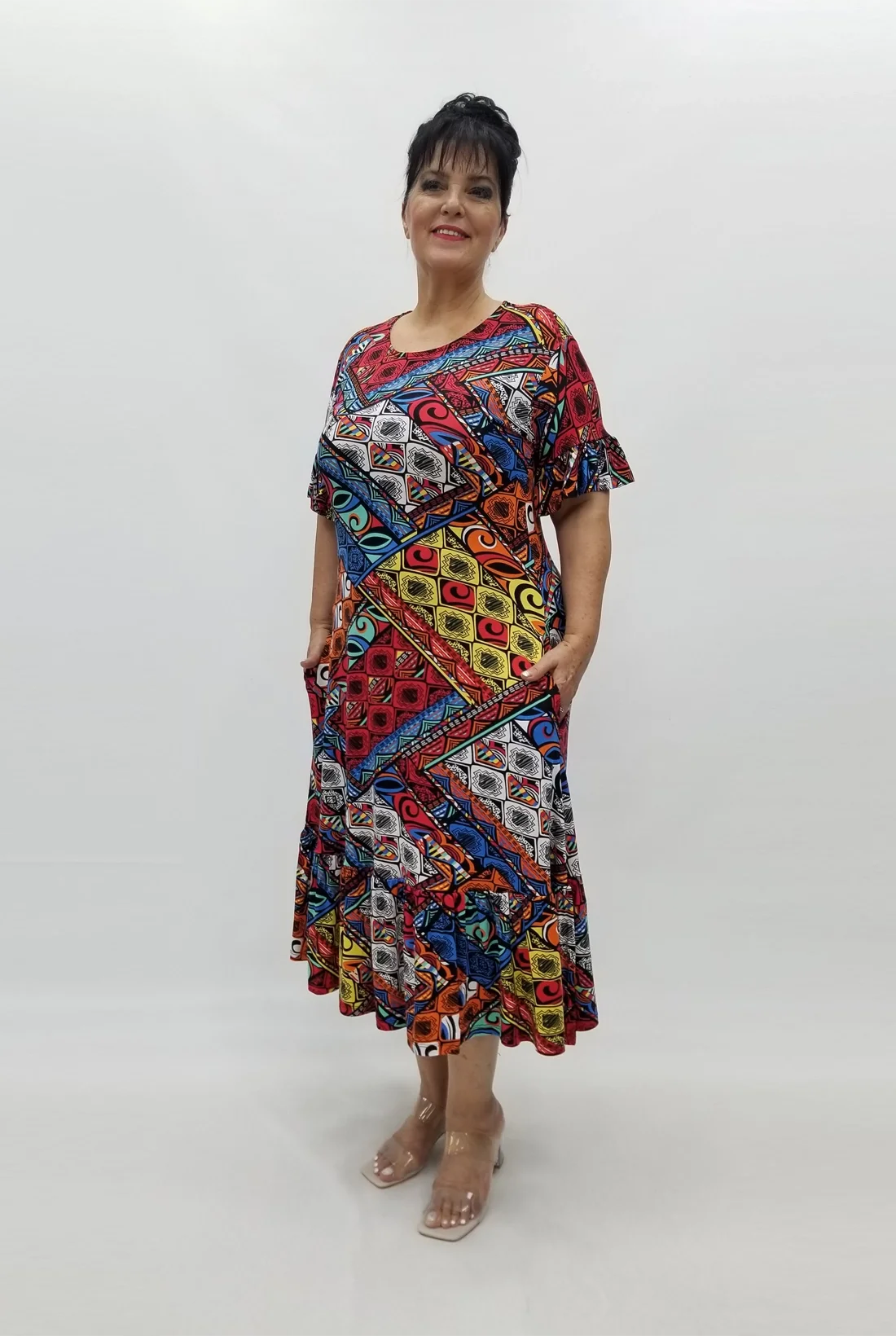 Miraggio Büyük Beden Elbise 98835 KIRMIZI