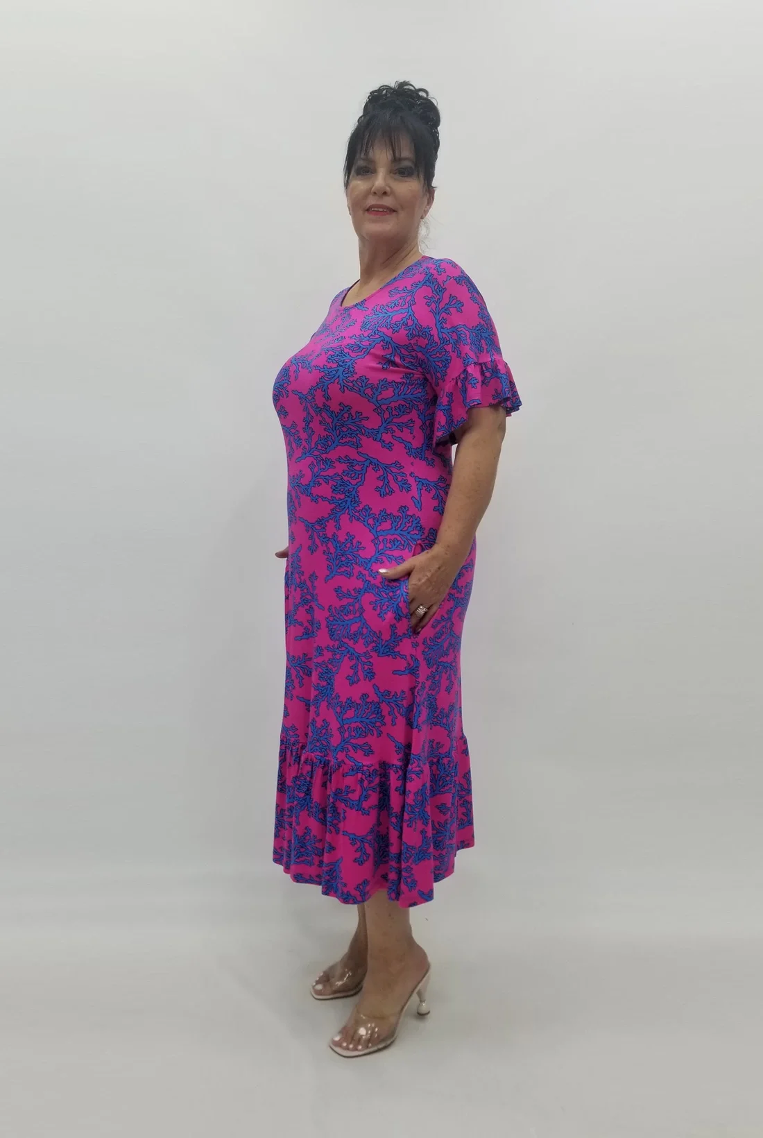 Miraggio Büyük Beden Elbise 98837 FUŞYA