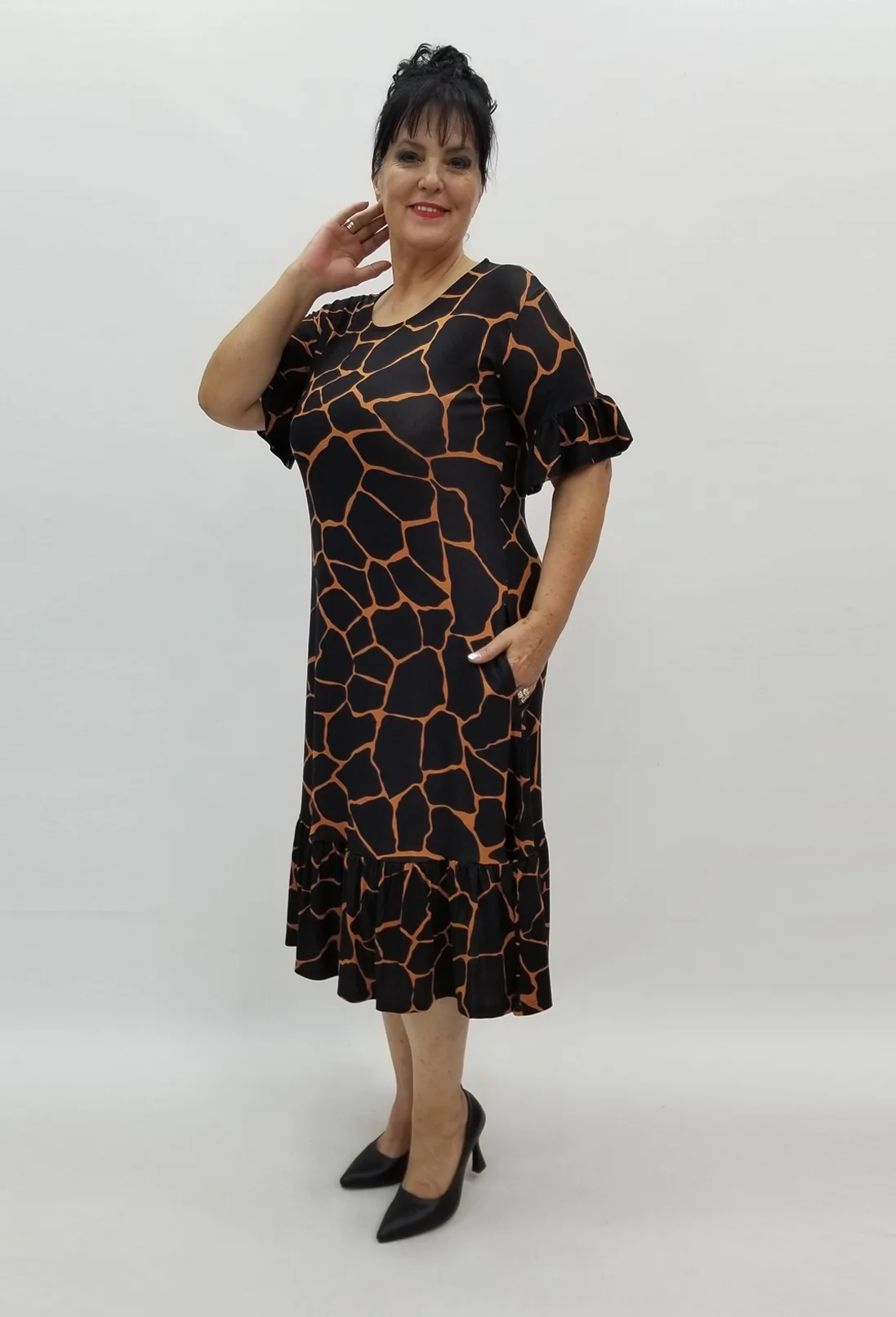 Miraggio Büyük Beden Elbise 98879 SİYAH