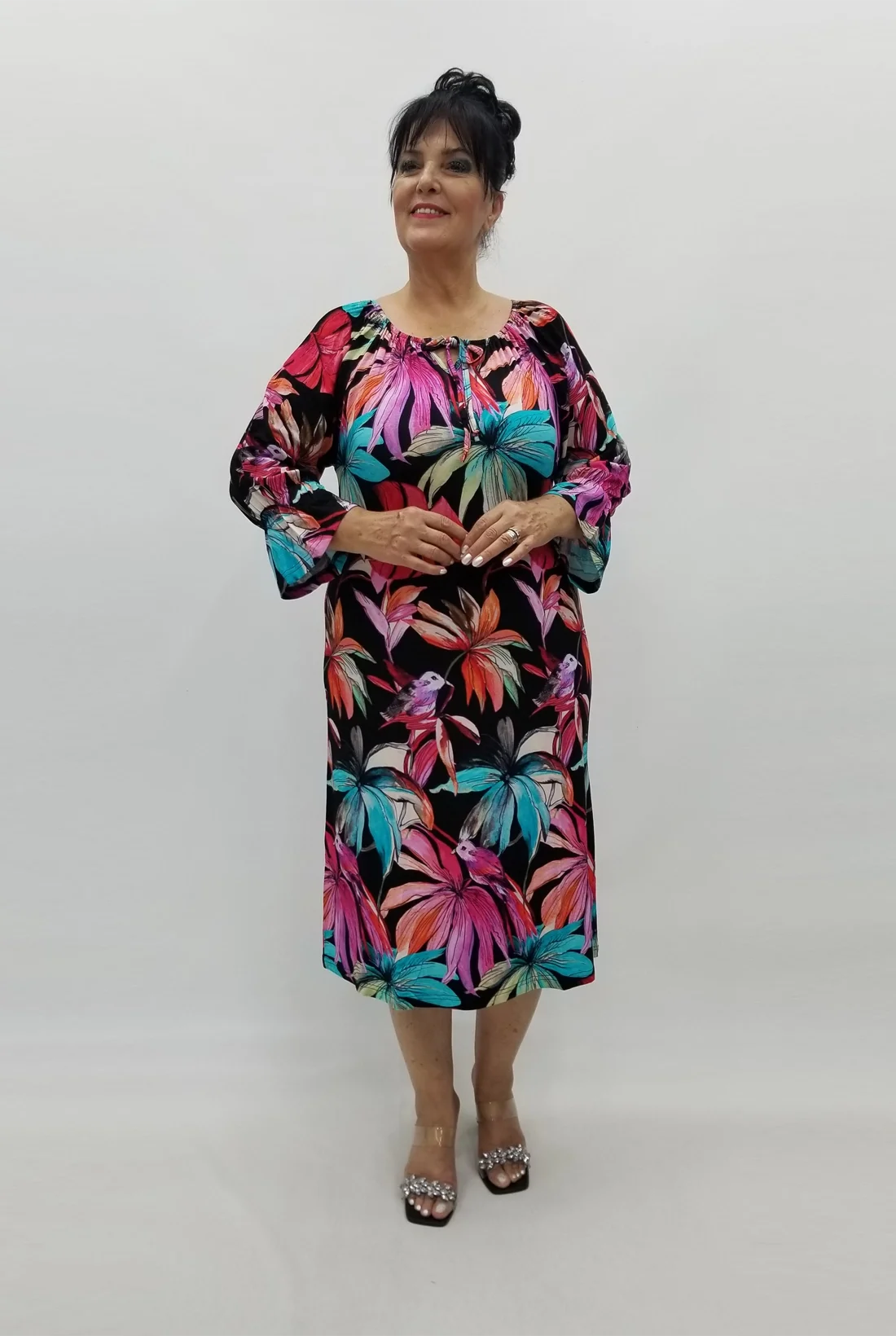 Miraggio Büyük Beden Elbise 98941 SİYAH