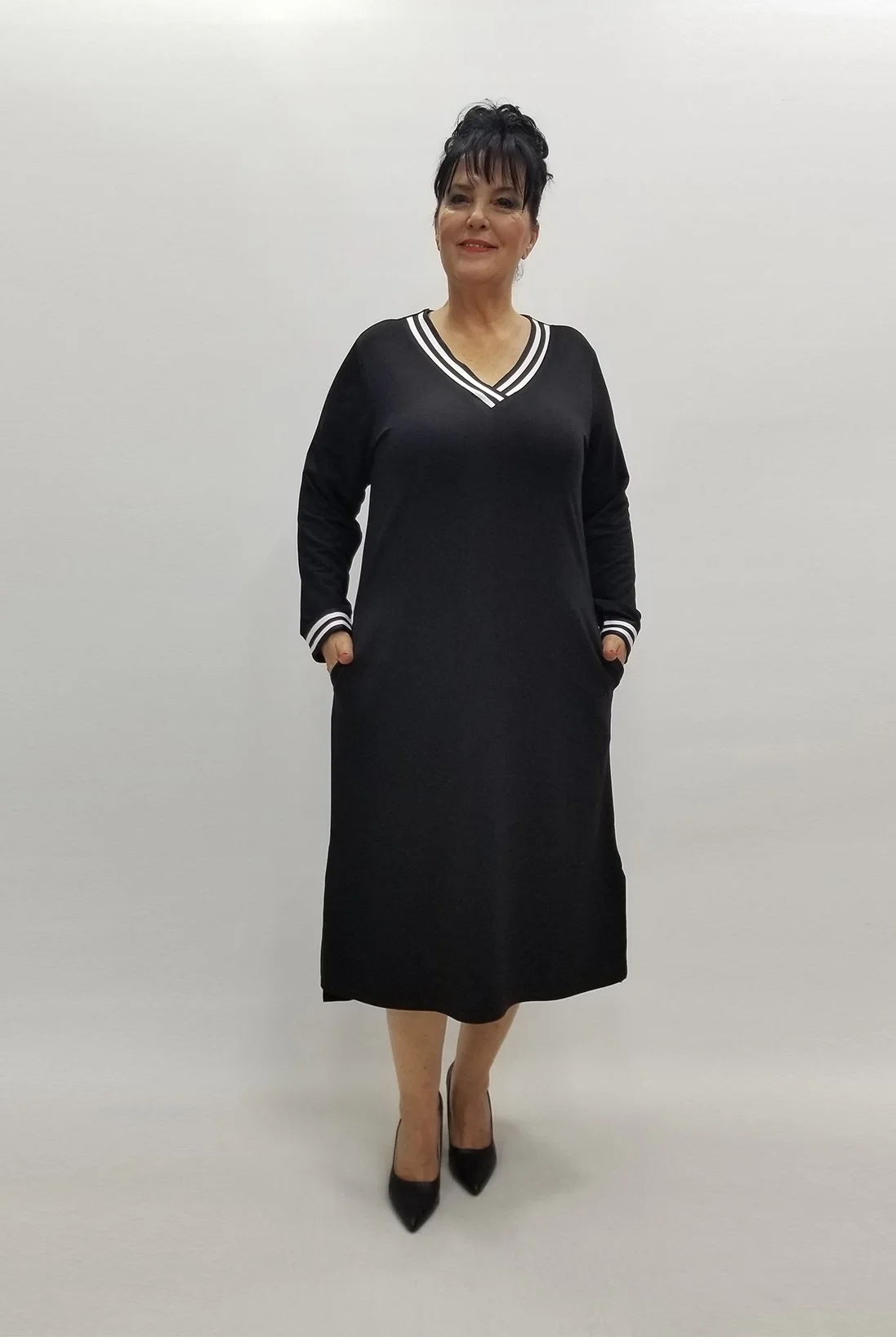 Miraggio Büyük Beden Elbise 99021 SİYAH