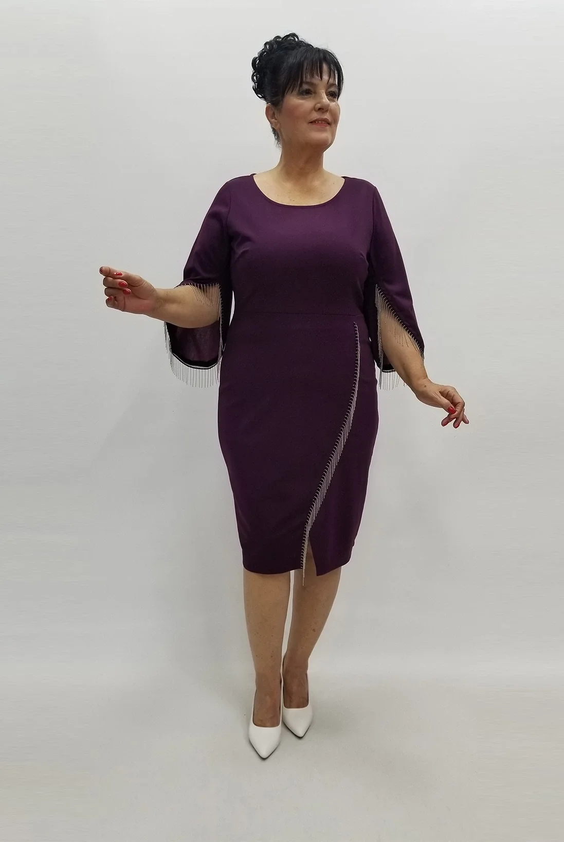 Miraggio Büyük Beden Elbise 99024 MÜRDÜM