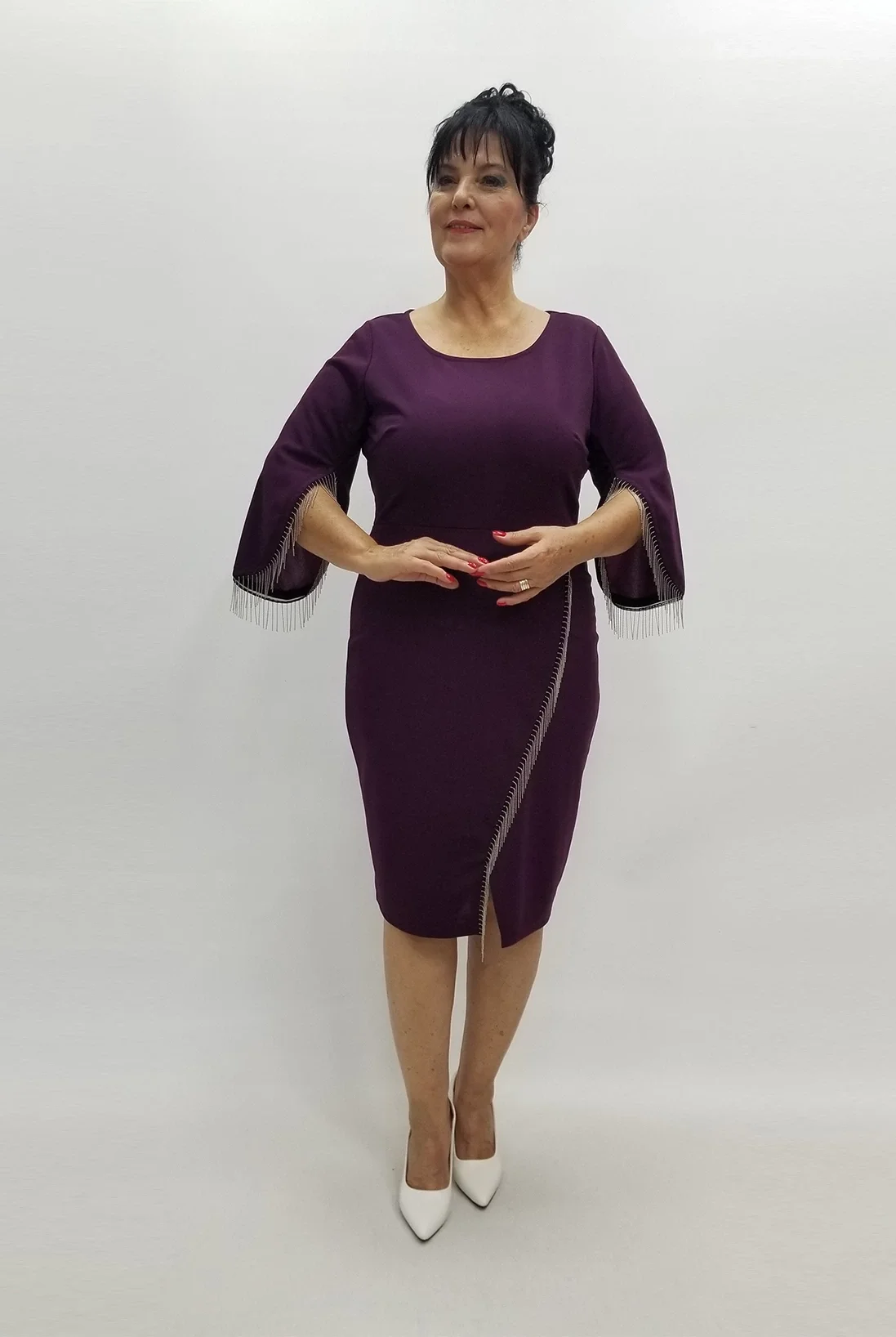 Miraggio Büyük Beden Elbise 99024 MÜRDÜM