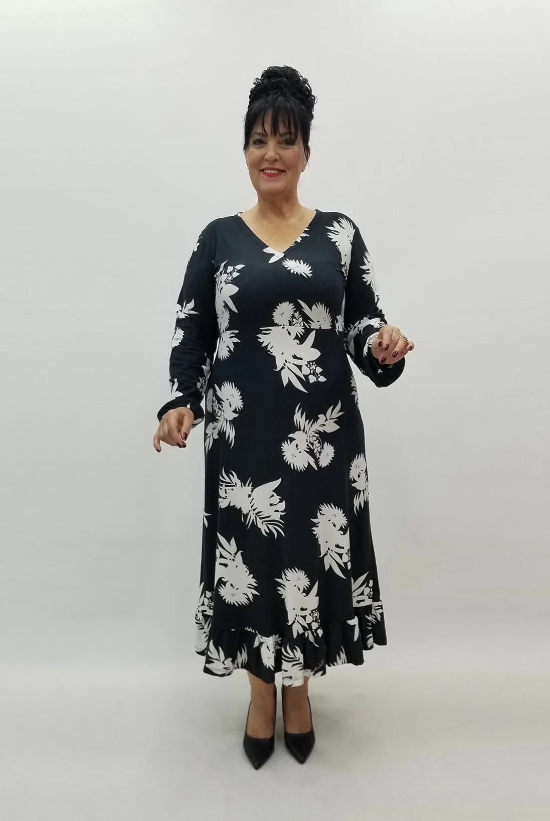 Miraggio Büyük Beden Elbise 99064 SİYAH