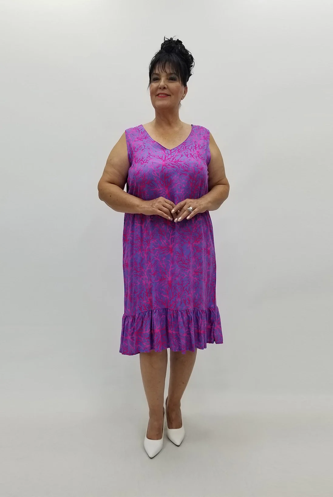 Miraggio Büyük Beden Elbise 99073 FUŞYA