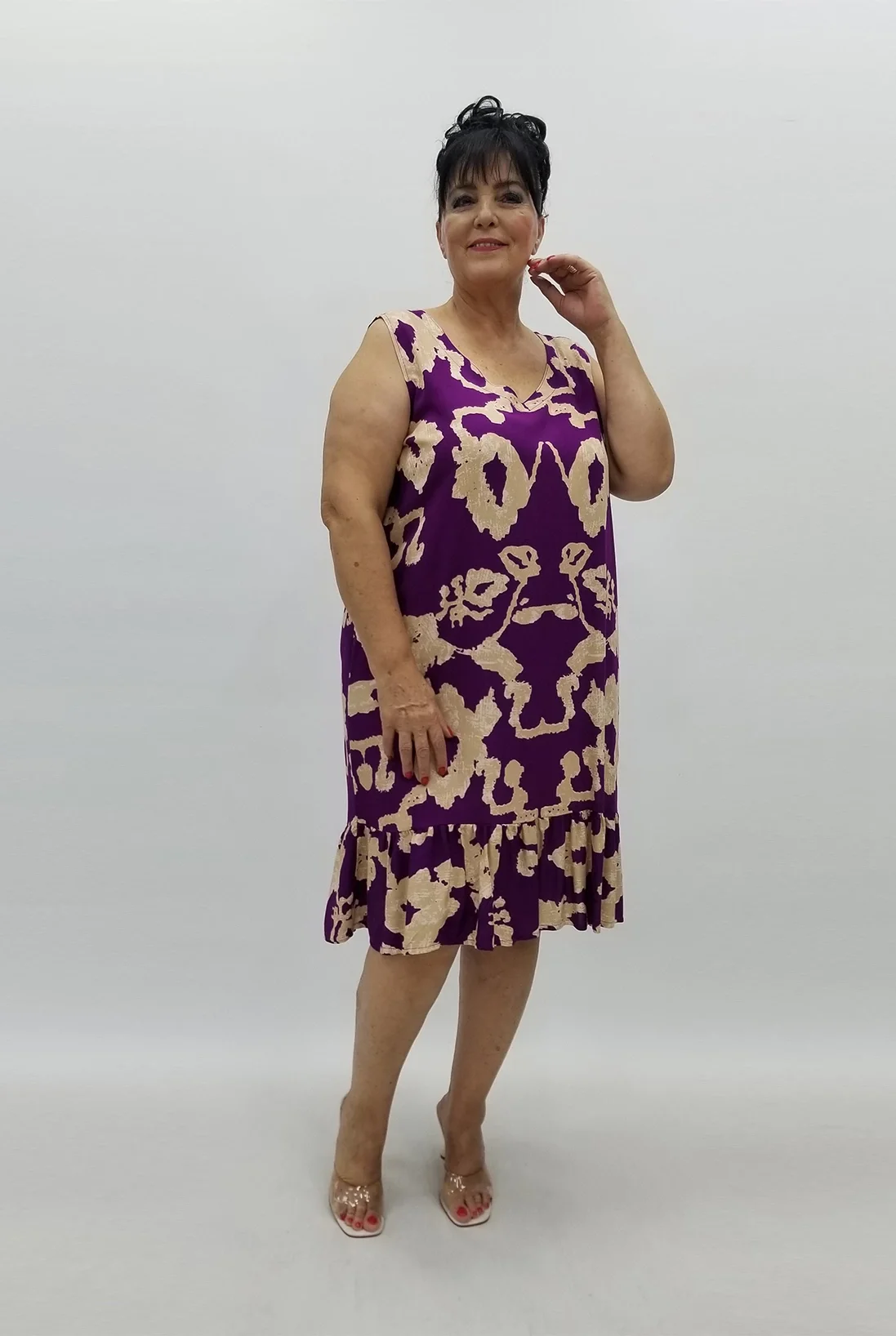 Miraggio Büyük Beden Elbise 99074 MÜRDÜM