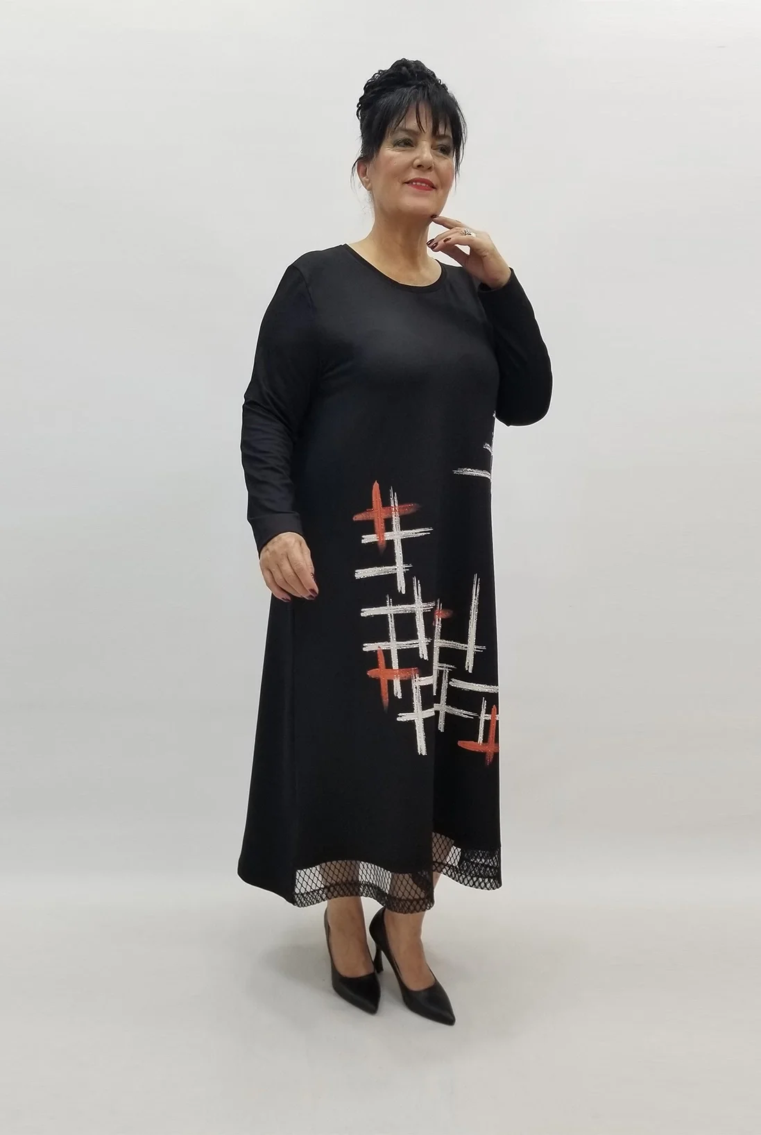 Miraggio Büyük Beden Elbise 99099 SİYAH