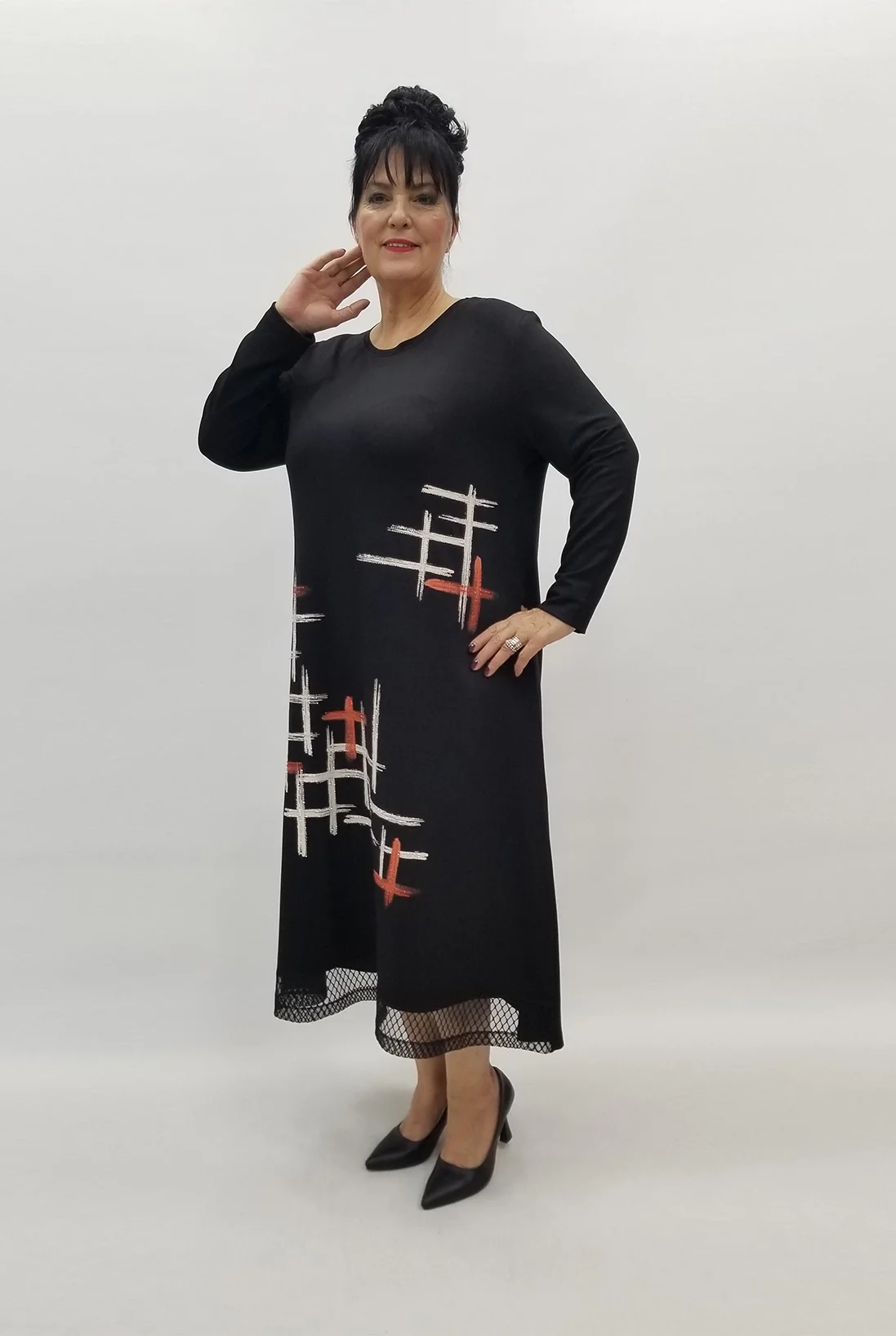 Miraggio Büyük Beden Elbise 99099 SİYAH