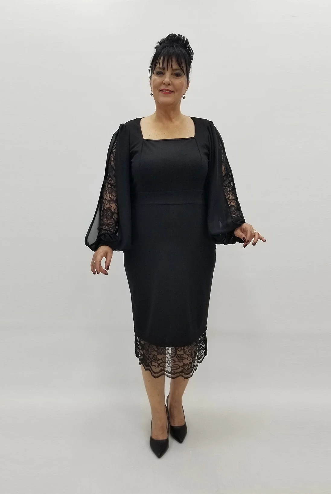 Miraggio Büyük Beden Elbise 99112 SİYAH